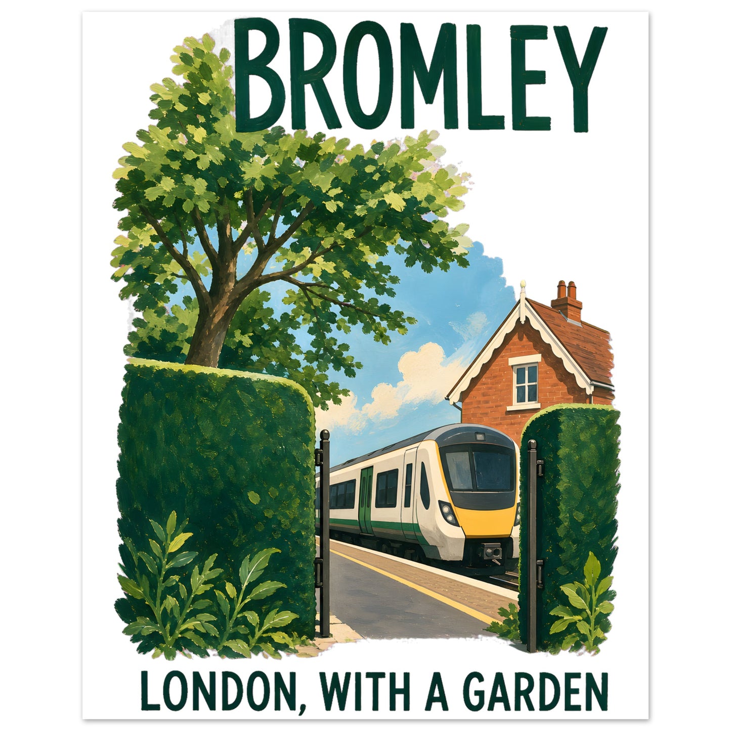 Bromley: London with a Garden Aluminium Print — product view 2