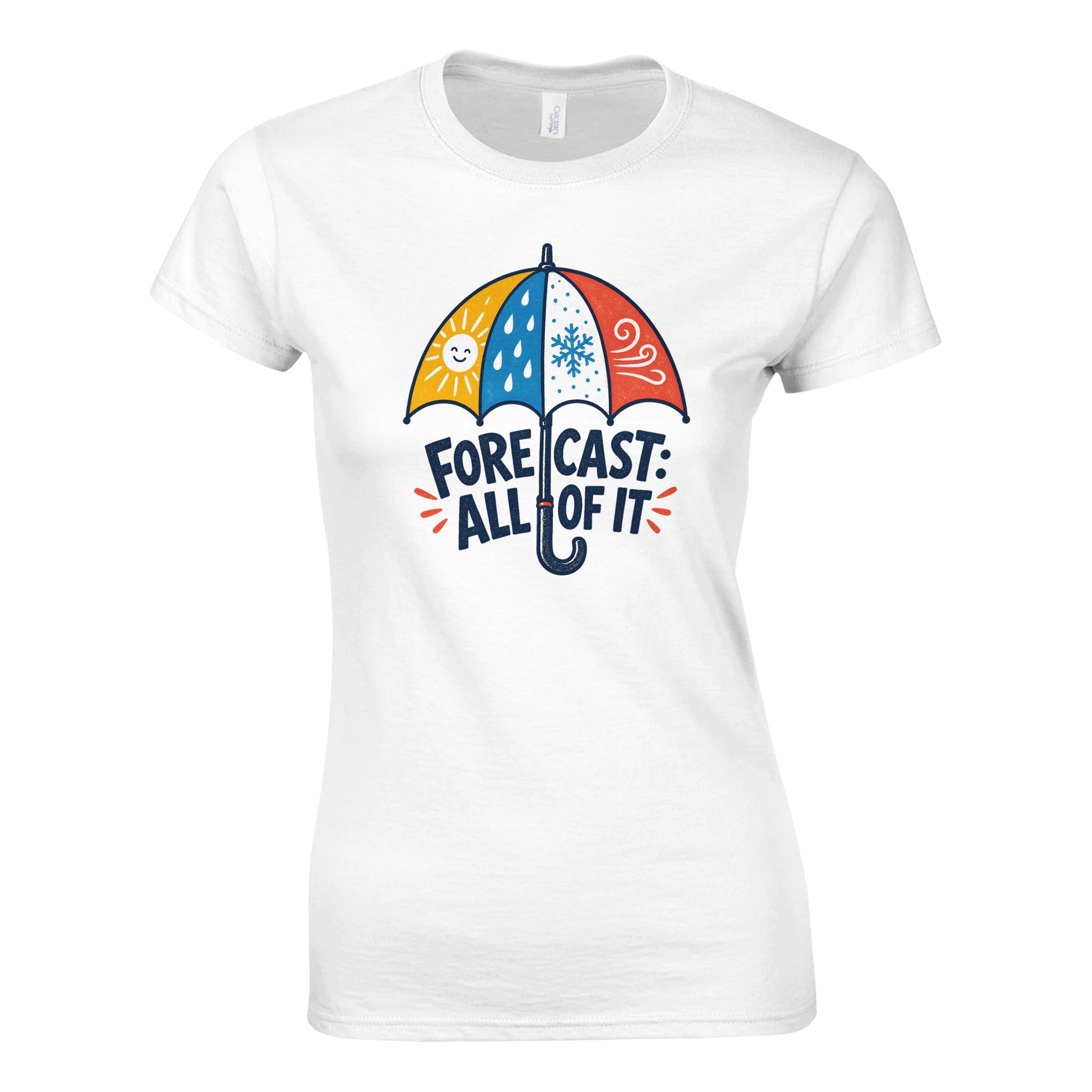Forecast: All of It British Weather Graphic Women's T-shirt — product view 1