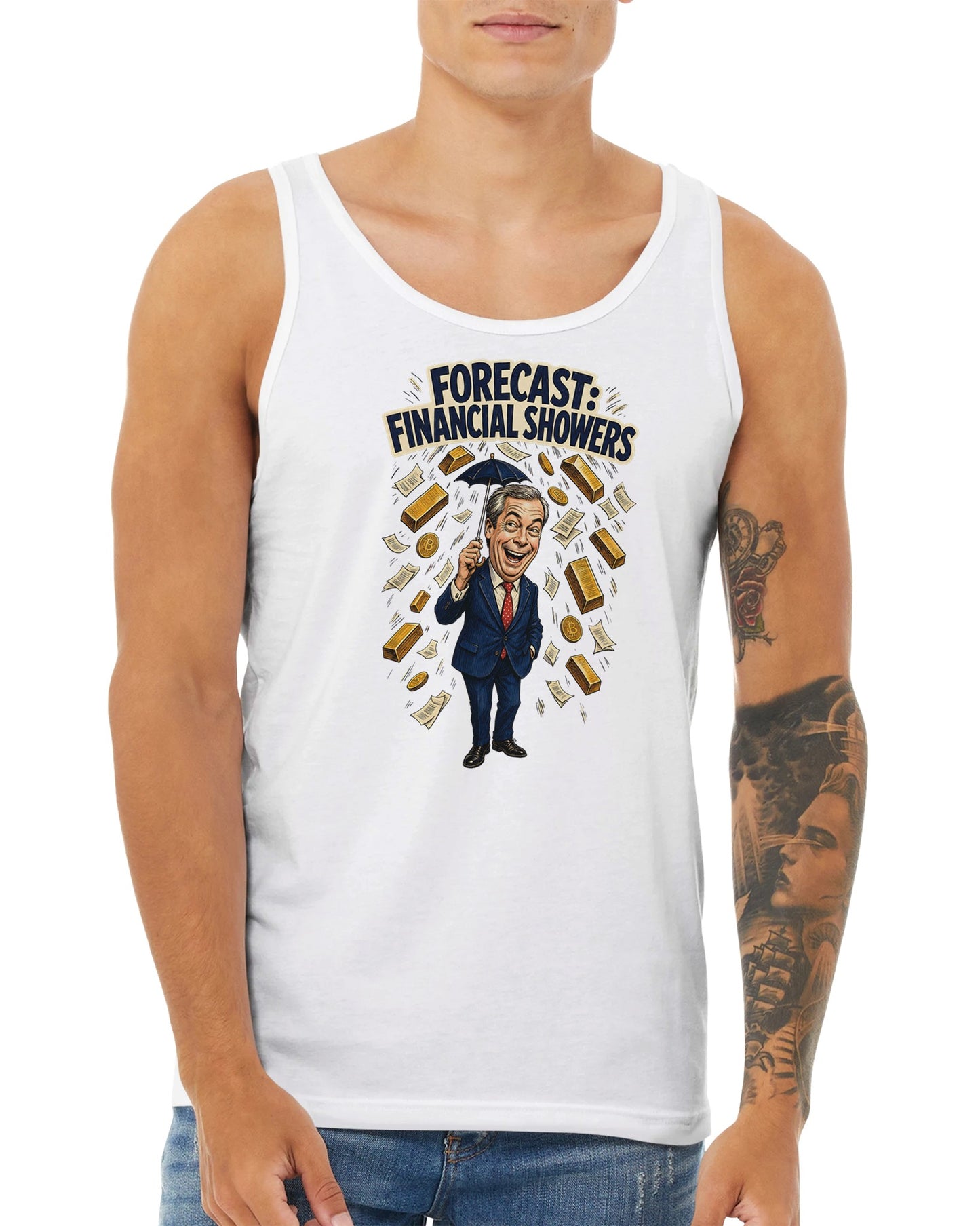 Forecast: Financial Showers Premium Unisex Tank Top — product view 15