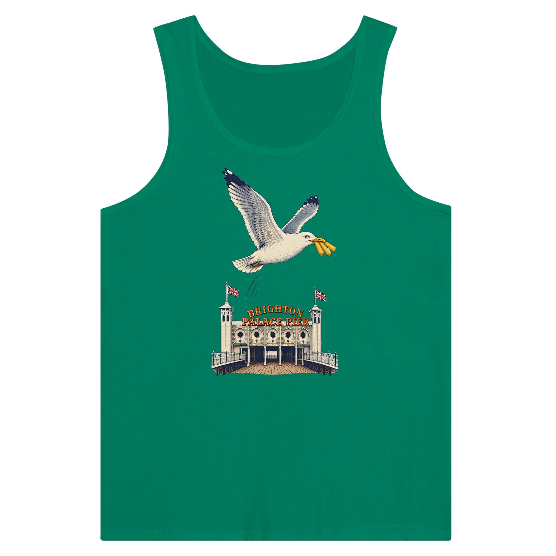 Brighton Palace Pier Chip Heist Premium Unisex Tank Top — product view 10