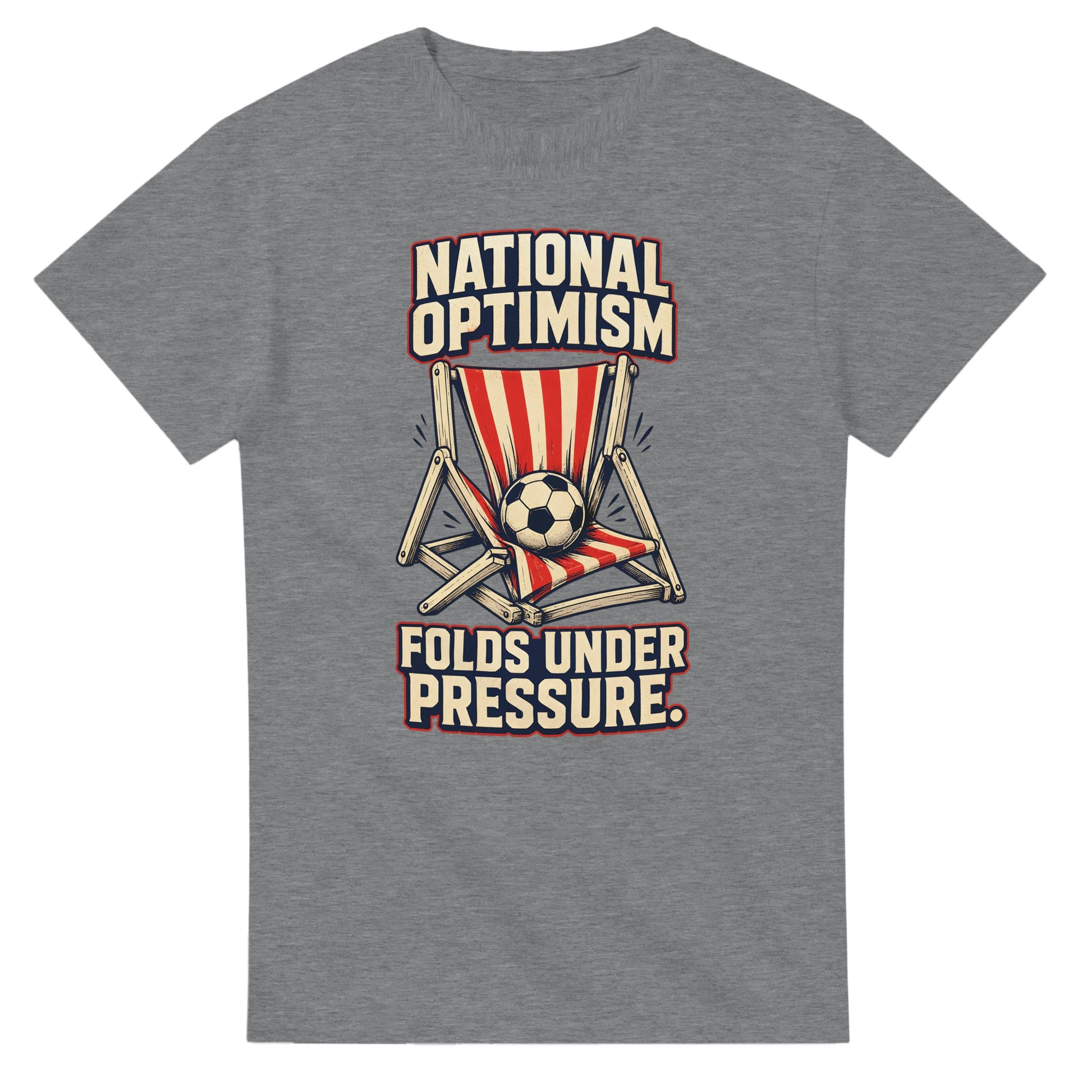 National Optimism Folds Under Pressure Football T-shirt — product view 12