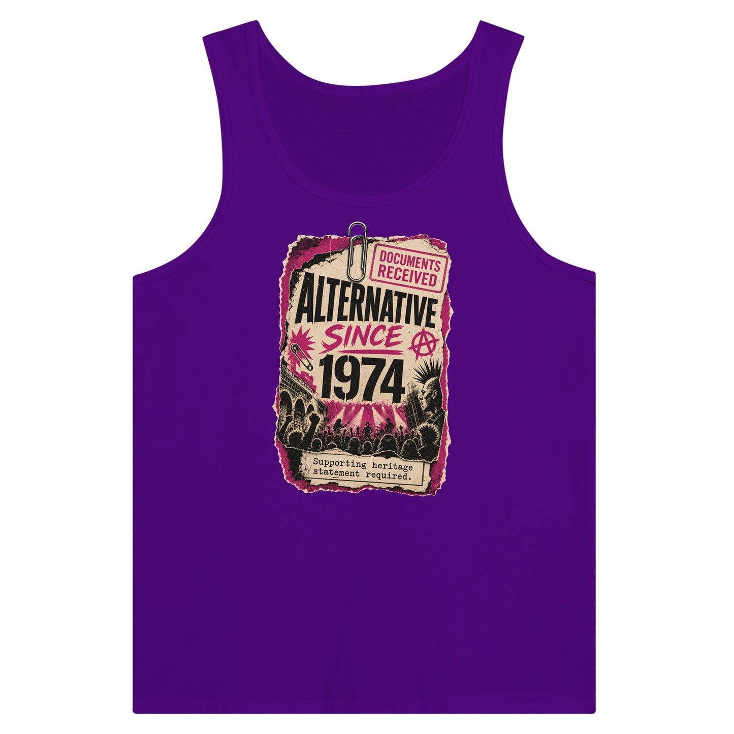 Camden Alternative Since 1974 — Illustrated Premium Unisex Tank Top — product view 6