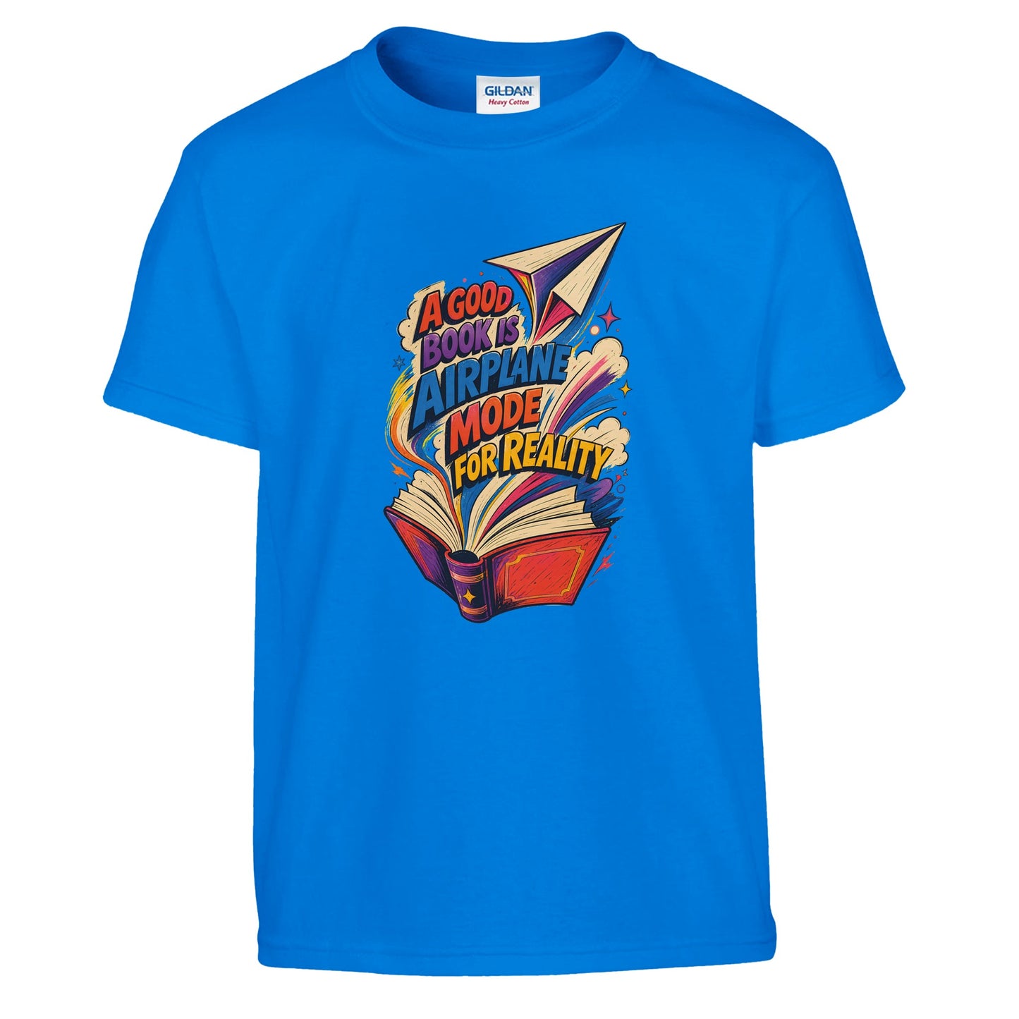 A Good Book Is Airplane Mode for Reality Kids' T-shirt — product view 14