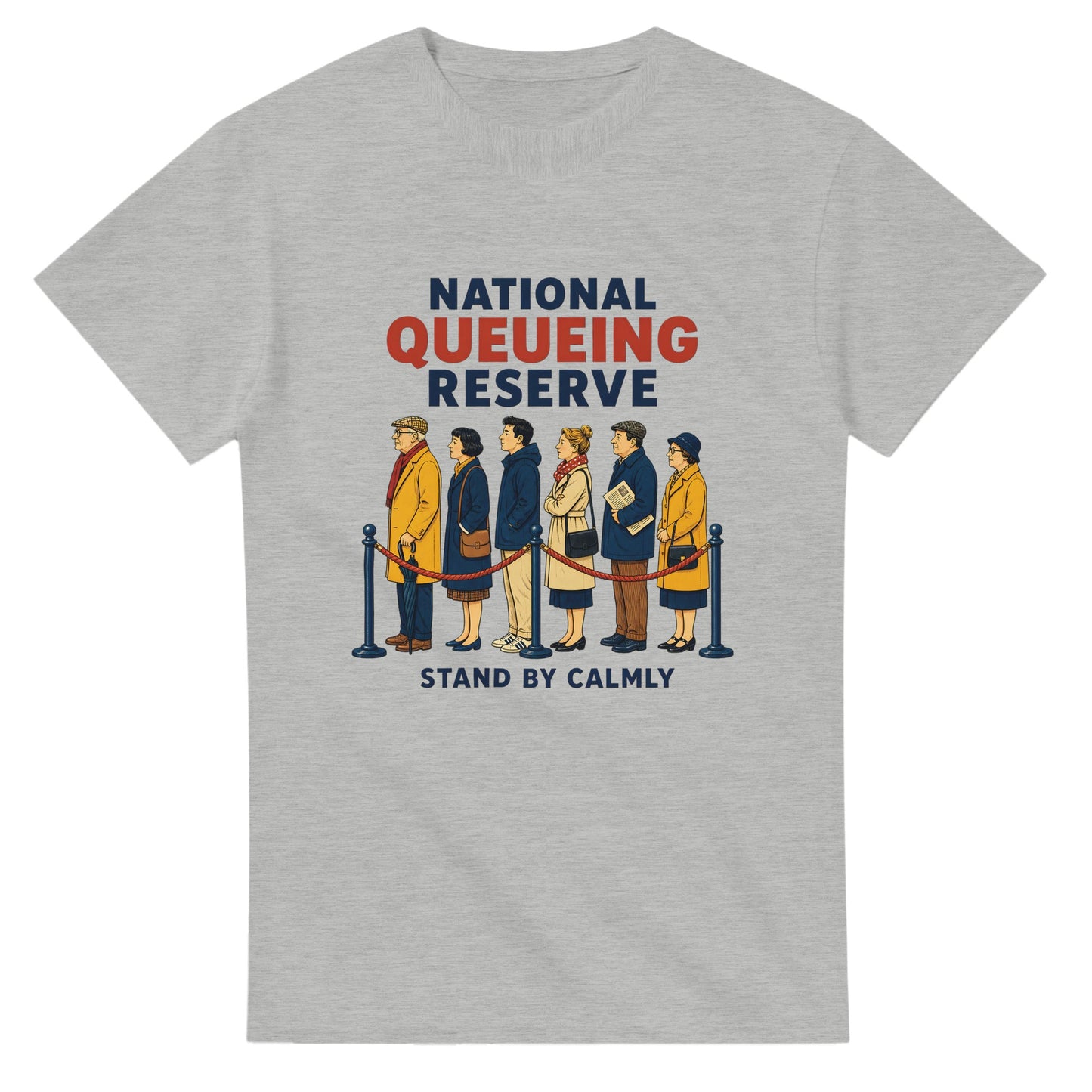 National Queueing Reserve – British Queue Graphic T-shirt — product view 6