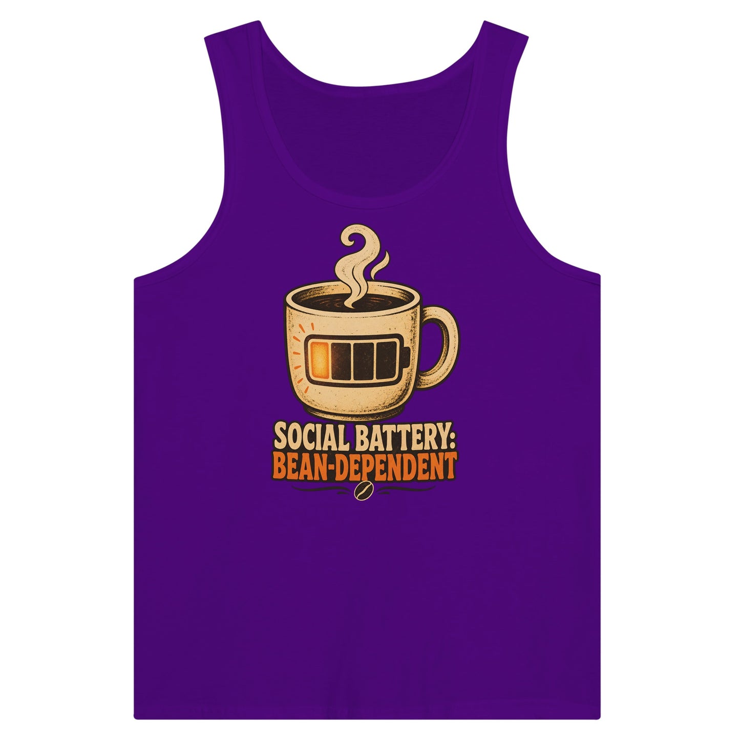 Social Battery: Bean-Dependent Graphic Premium Unisex Tank Top — product view 6