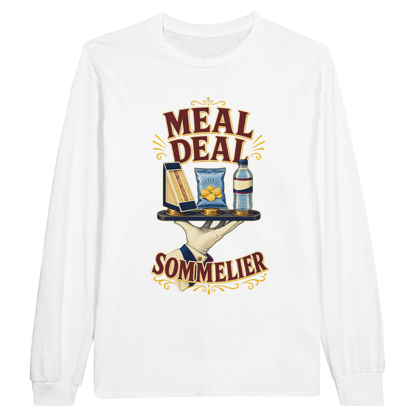 Meal Deal Sommelier British Lunch Design Long-Sleeve T-shirt