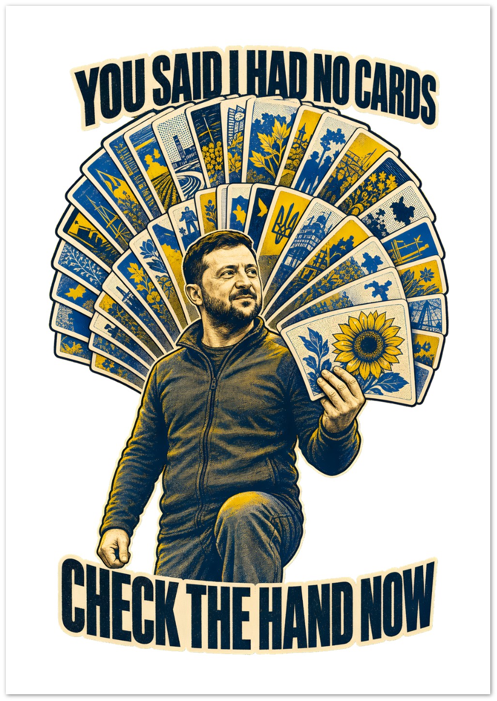 You Said I Had No Cards – Zelenskyy Satire Greeting Card Pack — product view 2