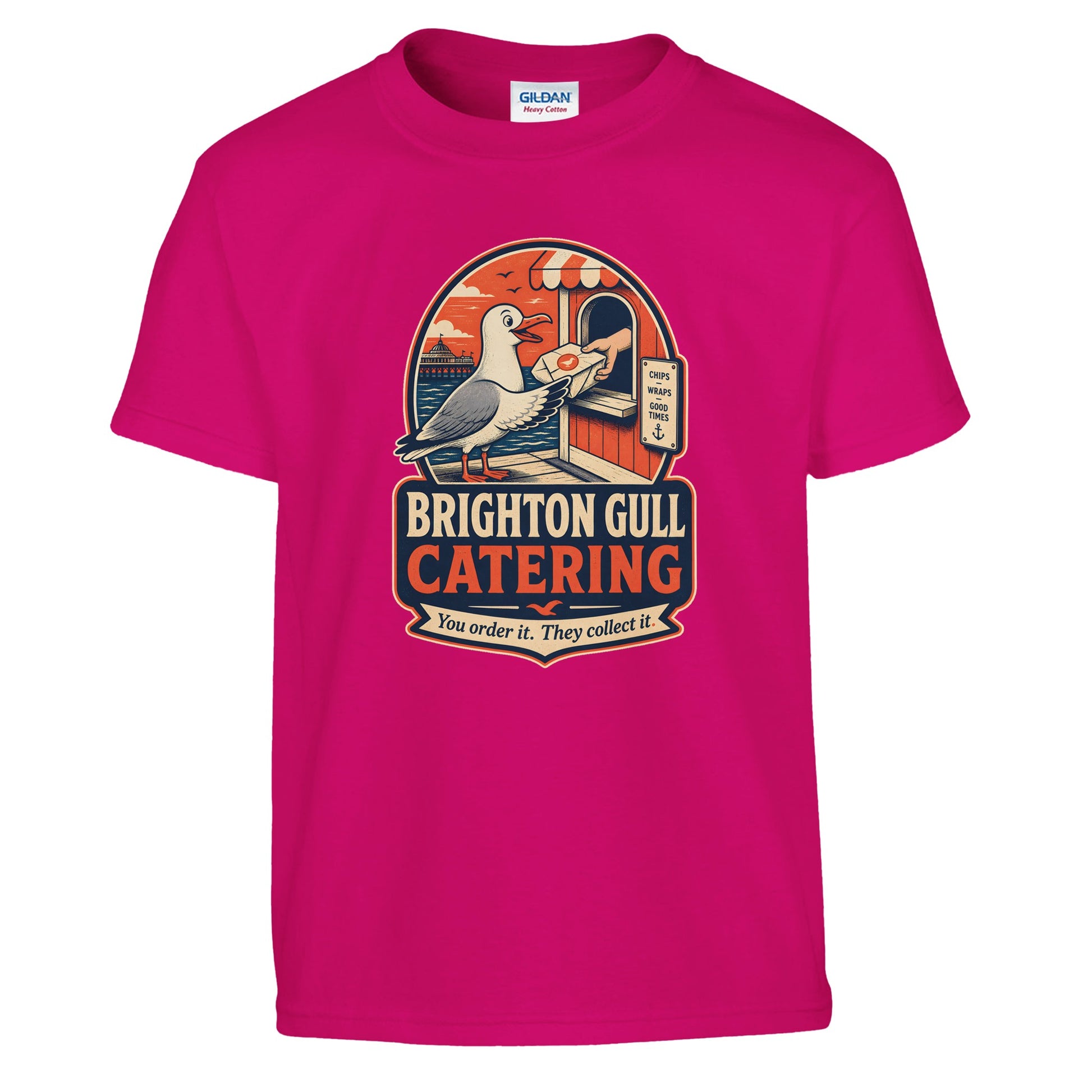 Brighton Gull Catering — Illustrated Kids' T-shirt — product view 11