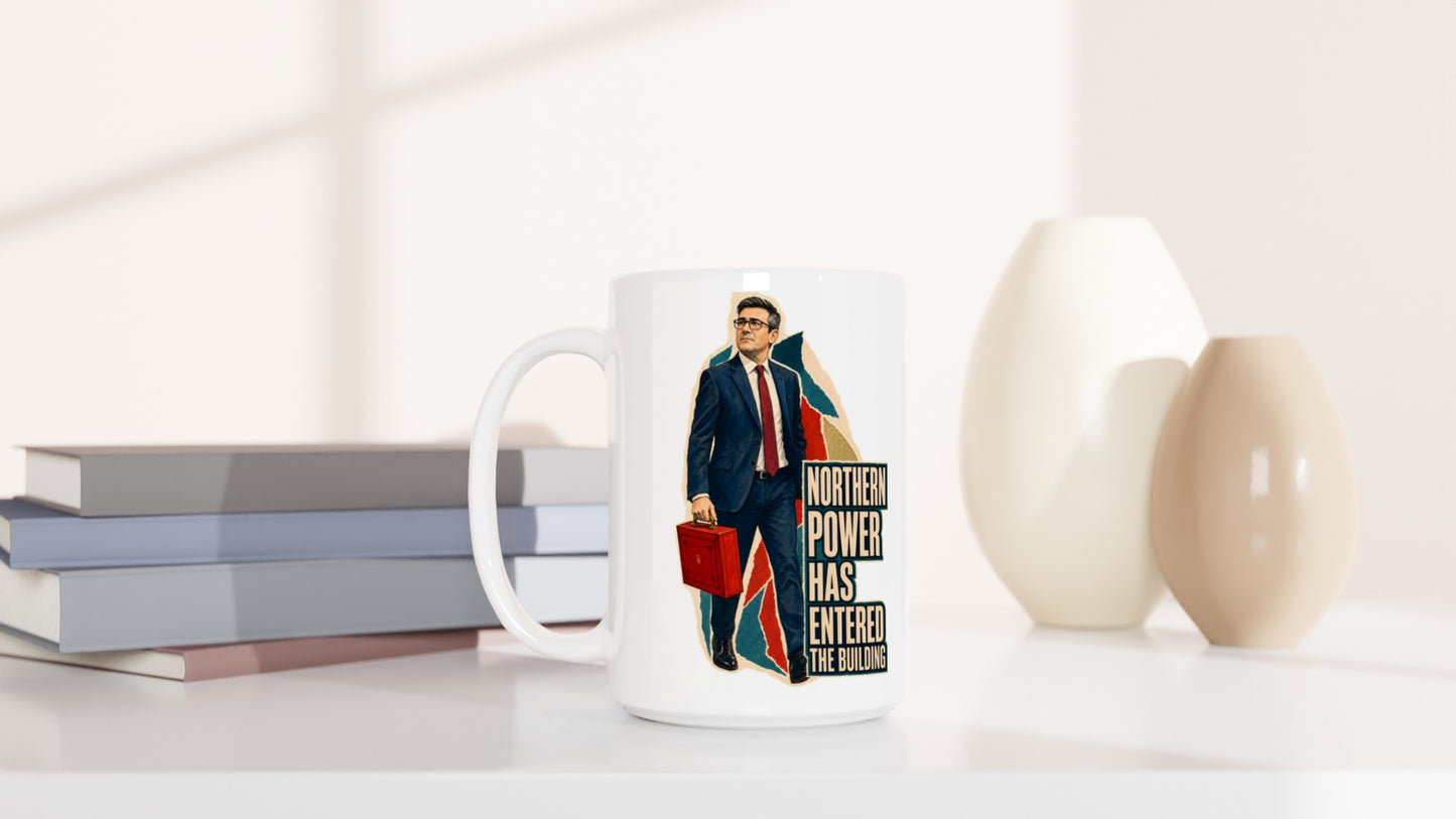 Northern Power Has Entered the Building Tote Bag Large Mug — product view 6