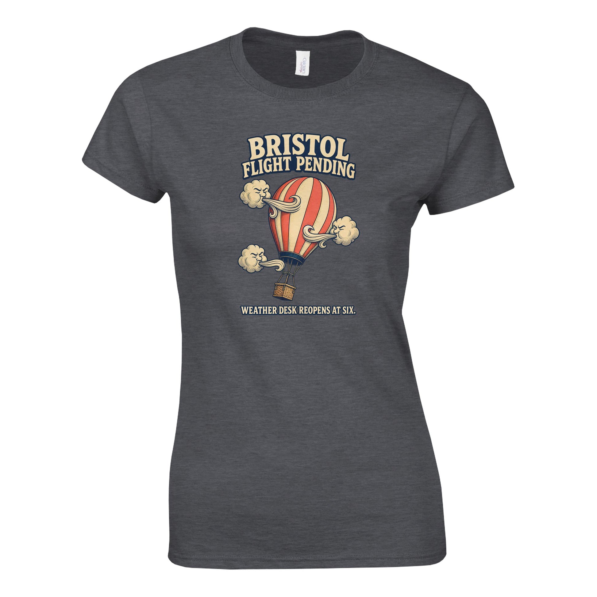 Bristol Flight Pending – Weather Desk Women's T-shirt — product view 11