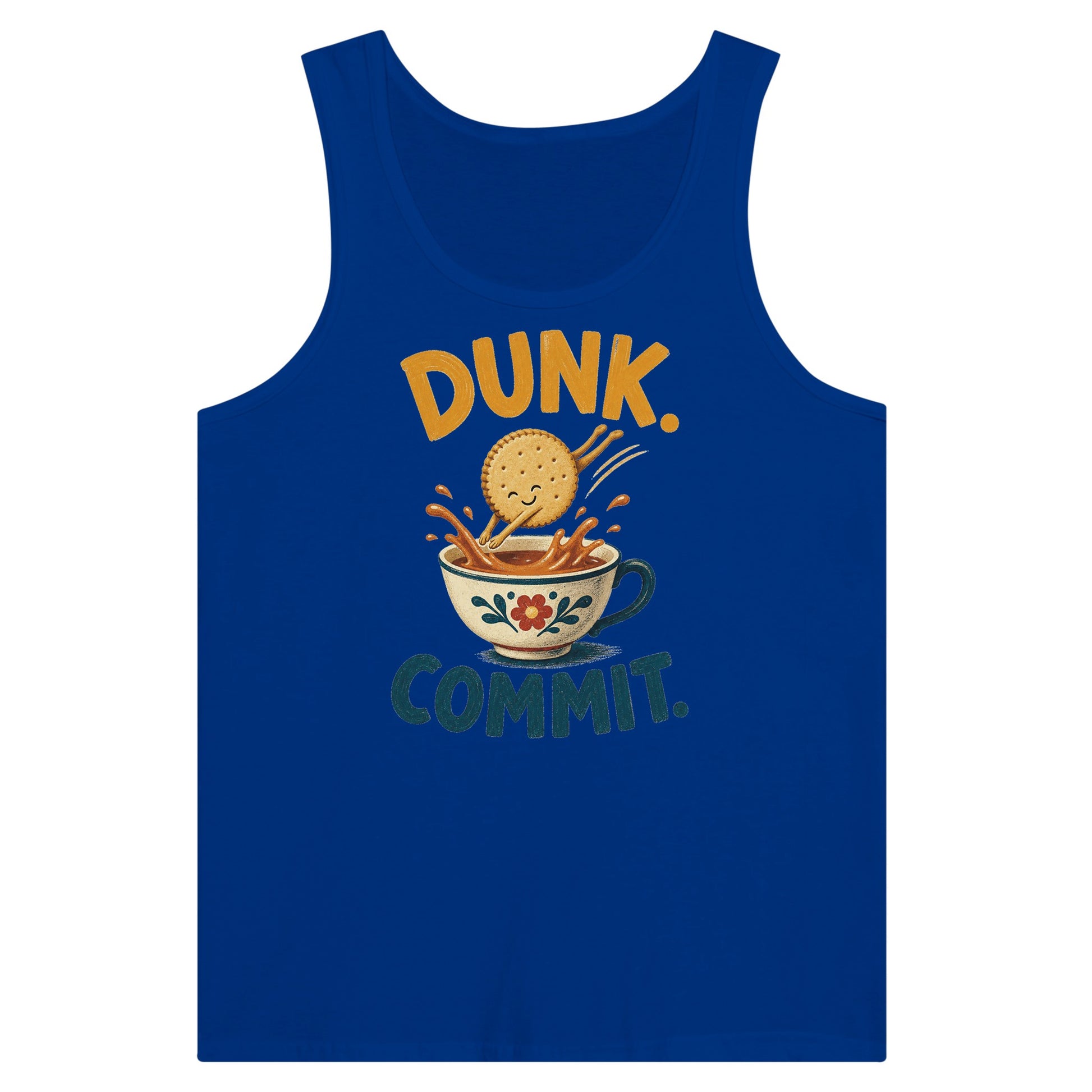 Dunk. Commit. Tea Biscuit Graphic Premium Unisex Tank Top — product view 3