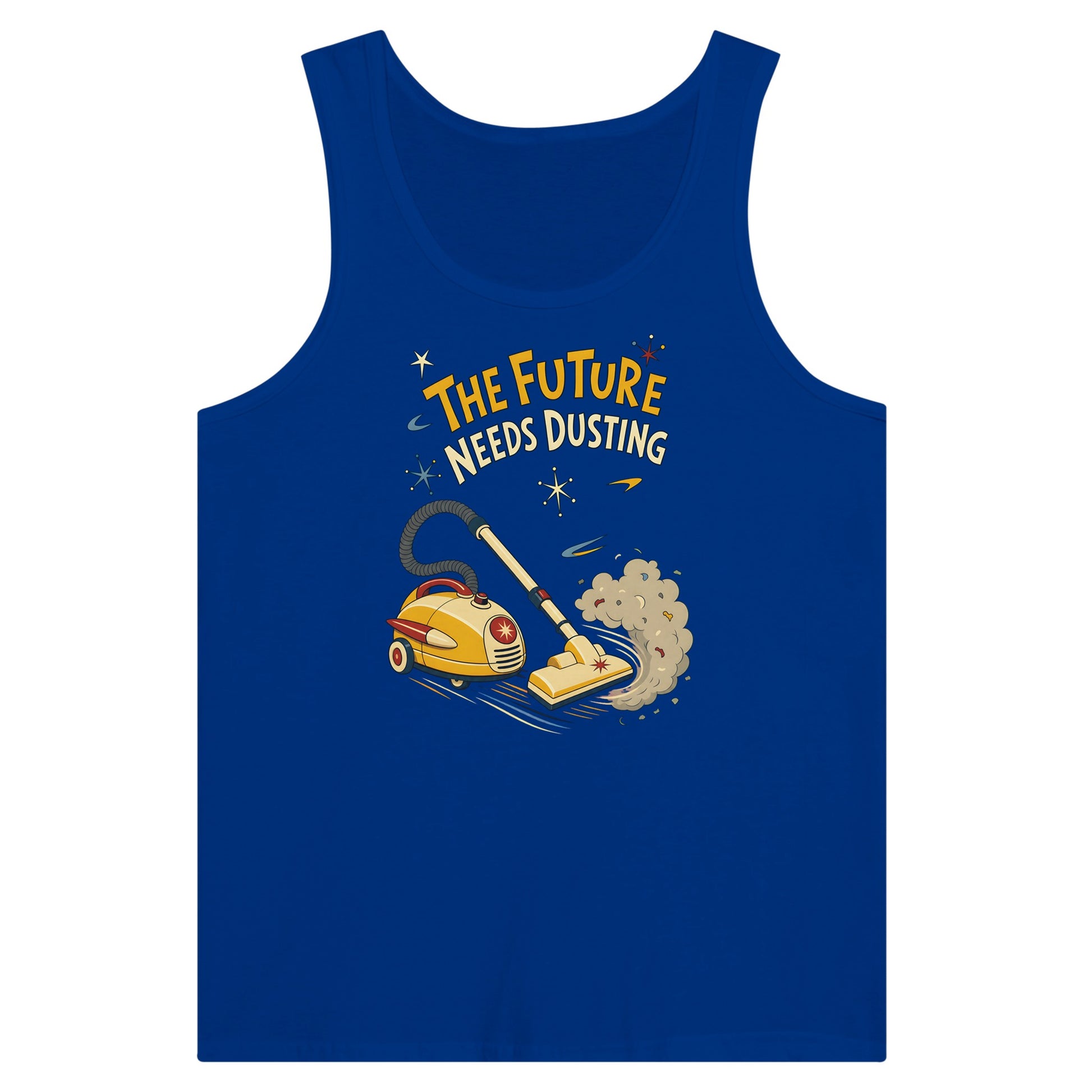 The Future Needs Dusting Premium Unisex Tank Top — product view 3
