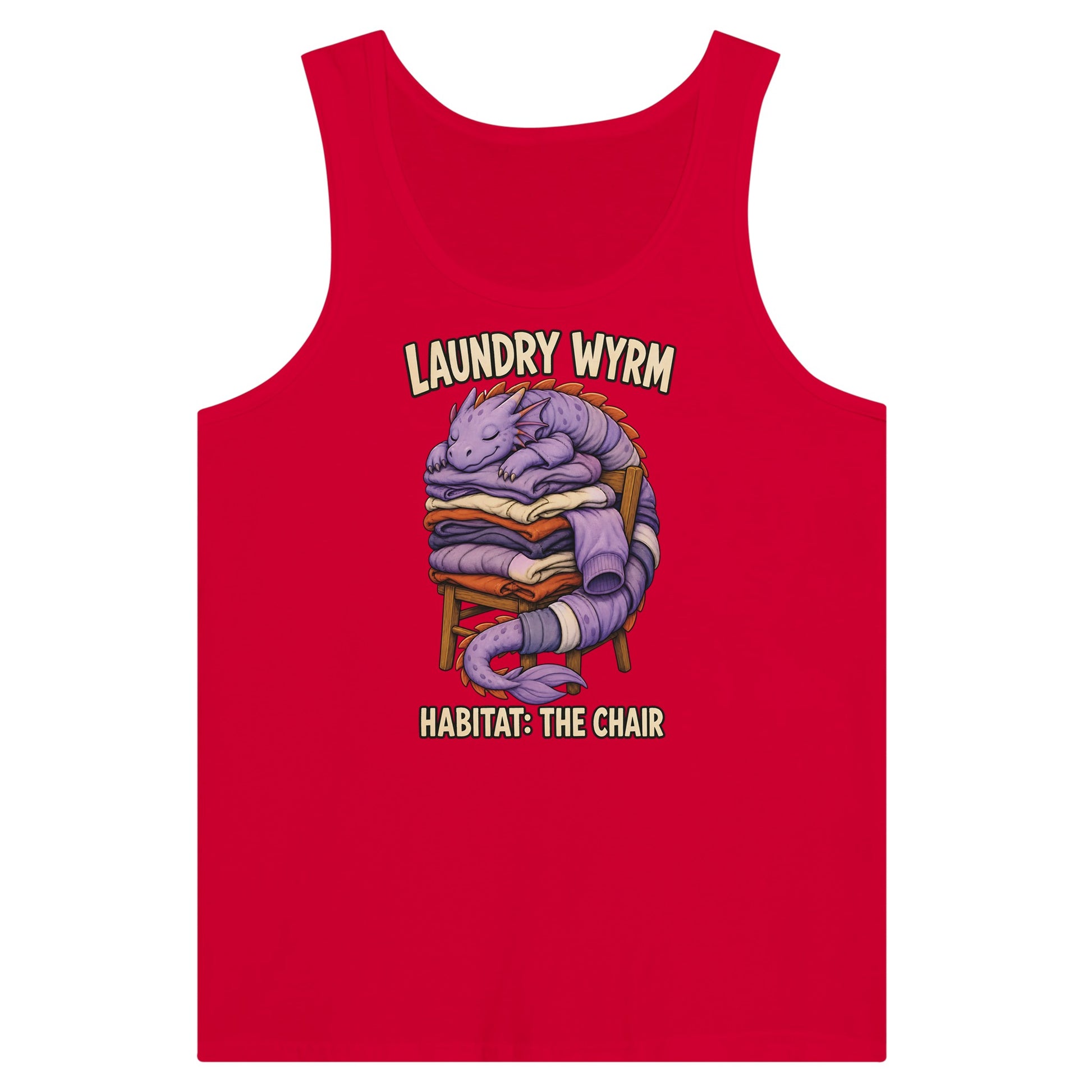 Laundry Wyrm – Habitat: The Chair Premium Unisex Tank Top — product view 12
