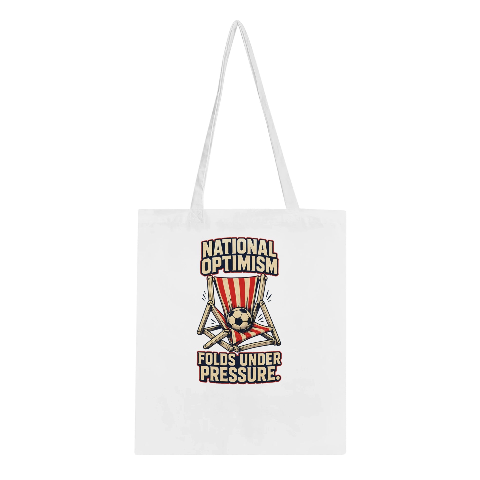 National Optimism Folds Under Pressure Football Tote Bag — product view 1