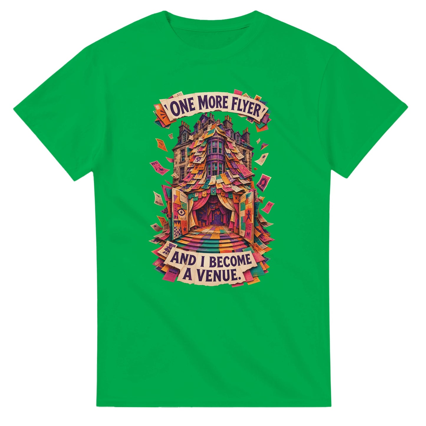 One More Flyer and I Become a Venue T-shirt — product view 11