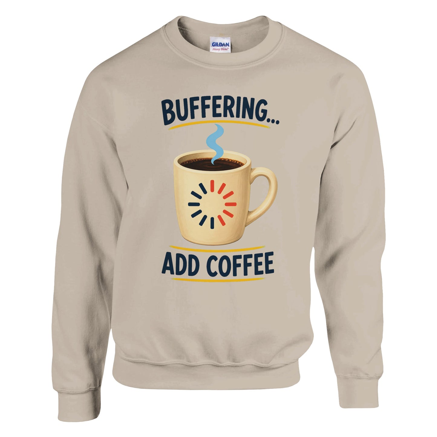 Buffering Brew — Add Coffee Tech Graphic Sweatshirt — product view 2
