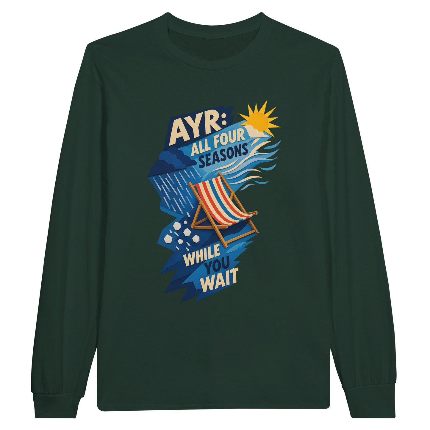 Ayr: All Four Seasons While You Wait Long-Sleeve T-shirt — product view 5