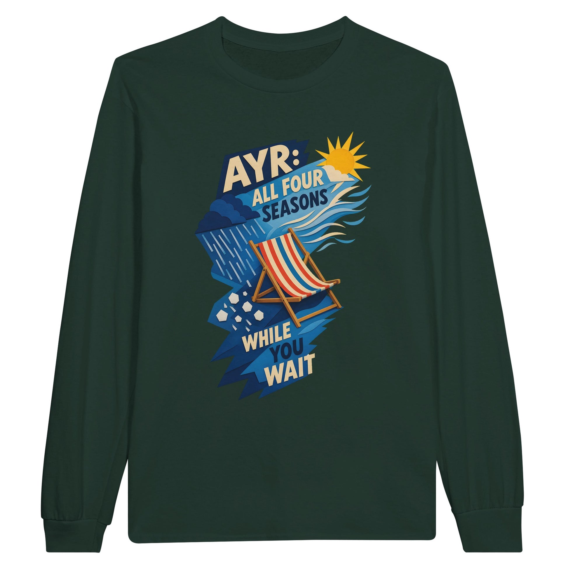 Ayr: All Four Seasons While You Wait Long-Sleeve T-shirt — product view 5