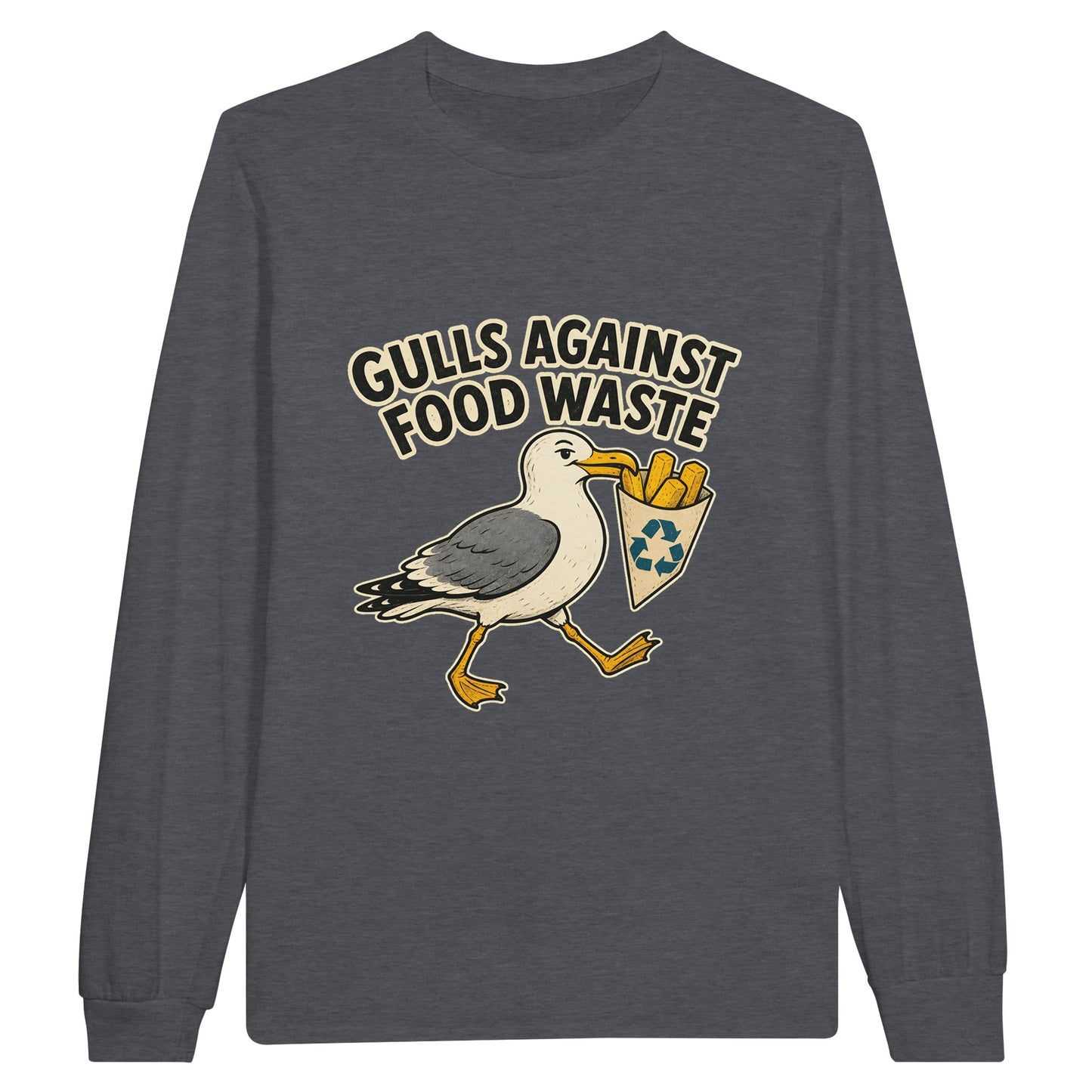 Gulls Against Food Waste Graphic Long-Sleeve T-shirt — product view 2