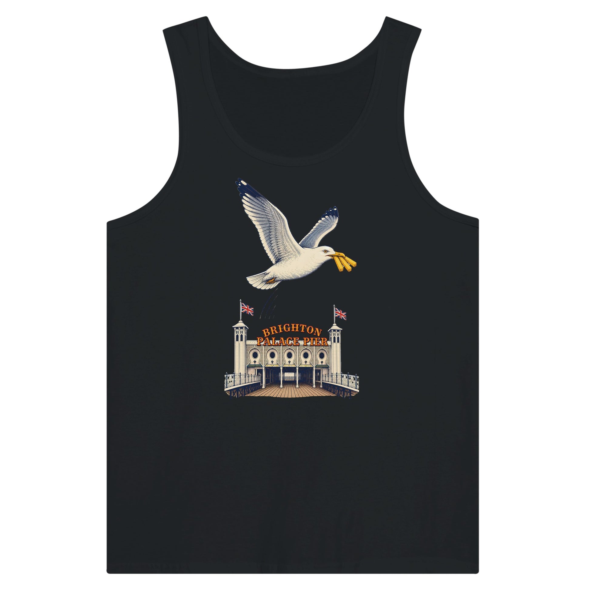 Brighton Palace Pier Chip Heist Premium Unisex Tank Top — product view 8
