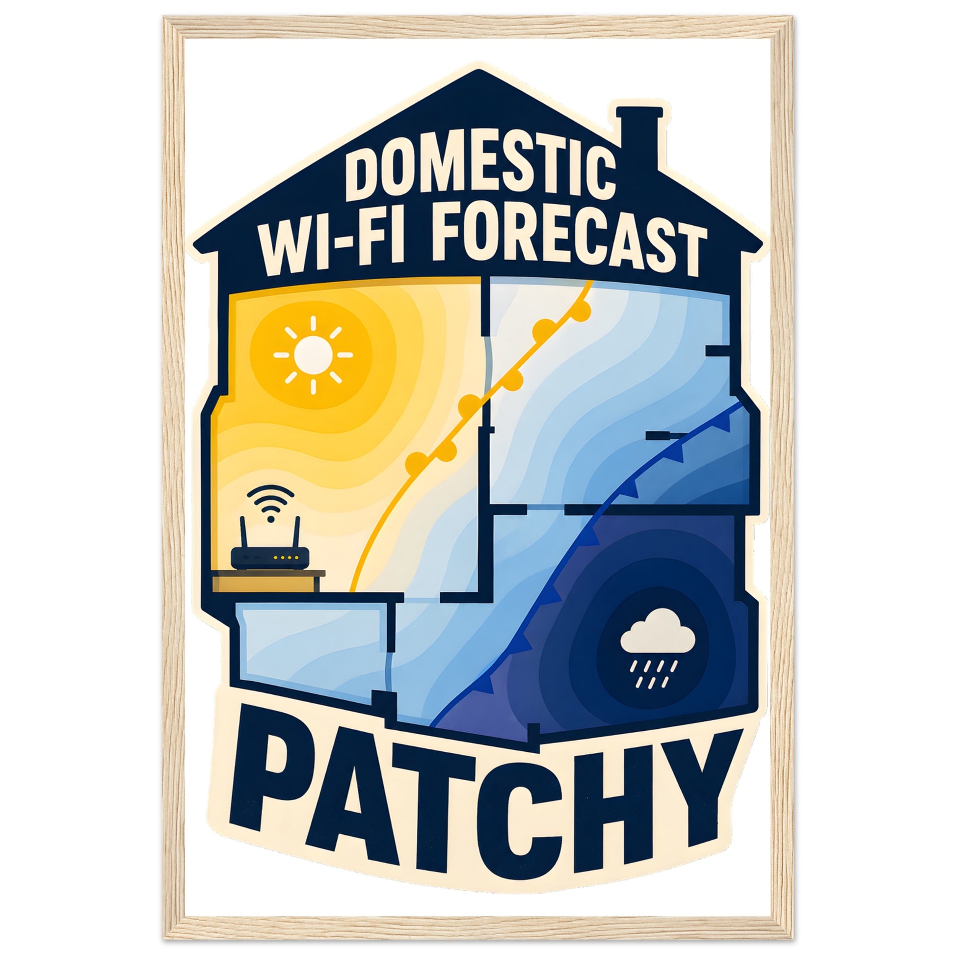 Domestic Wi-Fi Forecast Patchy Framed Wall Art — product view 3