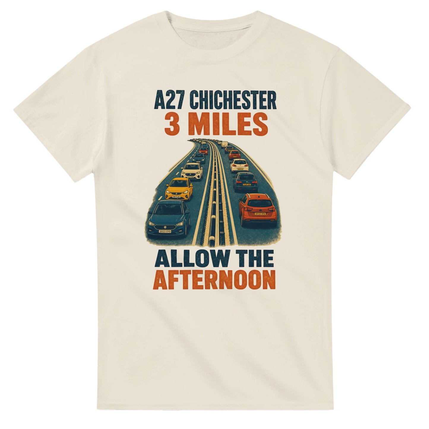 A27 Chichester – 3 Miles, Allow the Afternoon T-shirt — product view 8