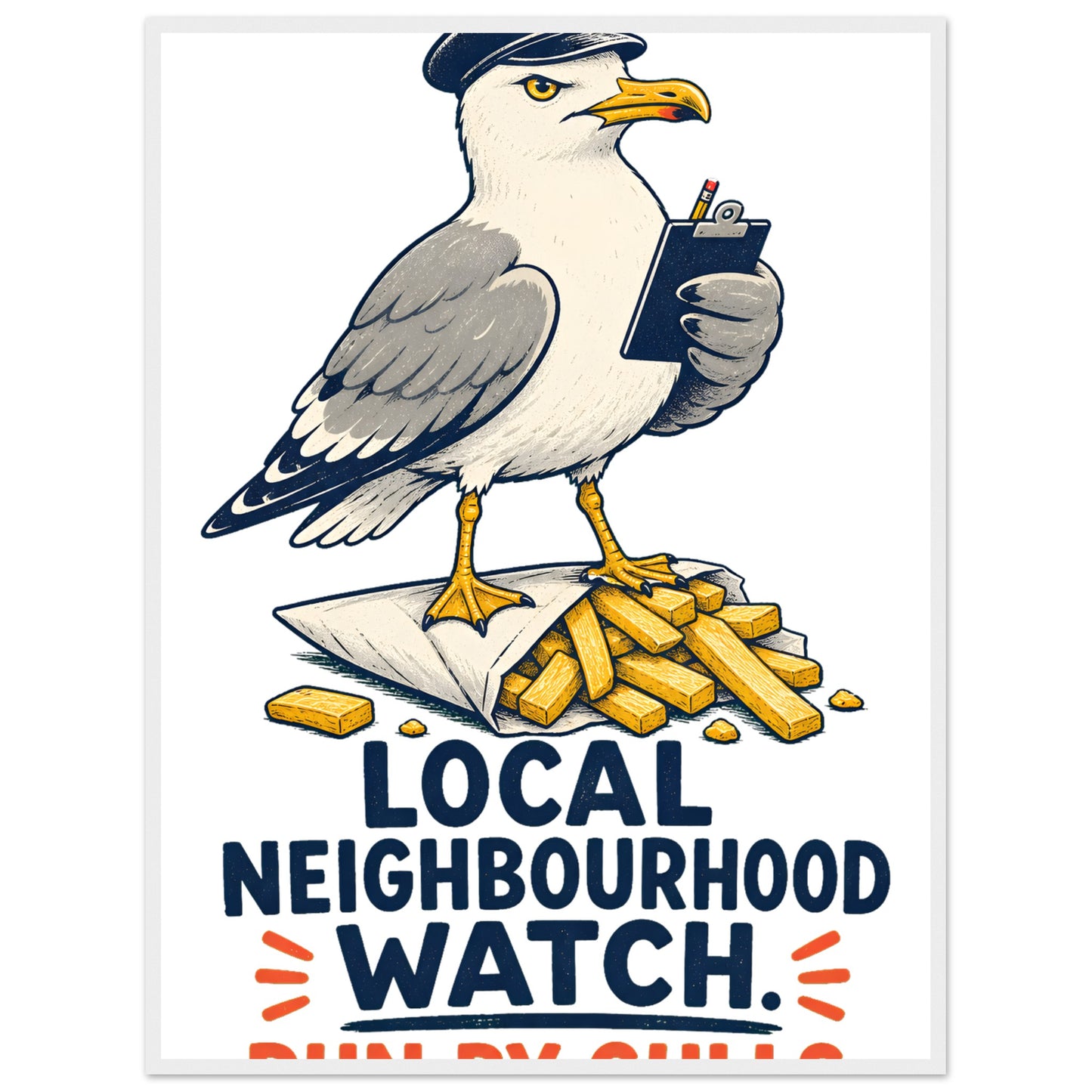Local Neighbourhood Watch: Run by Gulls Framed Wall Art — product view 7