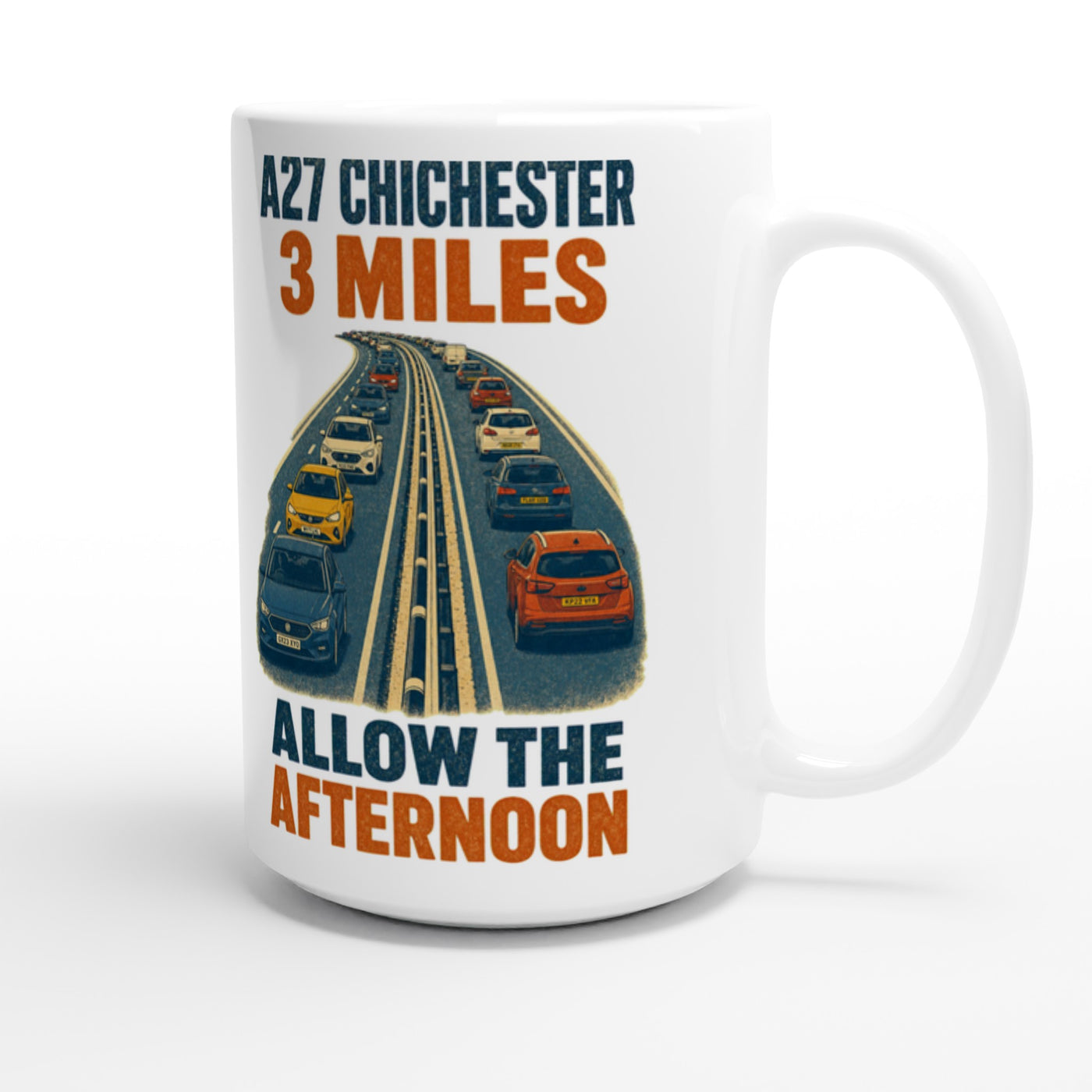 A27 Chichester – 3 Miles, Allow the Afternoon Large Mug