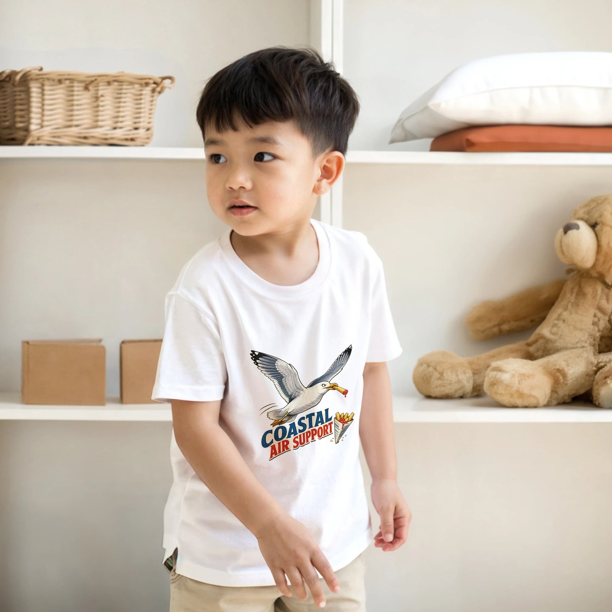 Coastal Air Support Seagull Graphic Kids' T-shirt — product view 17