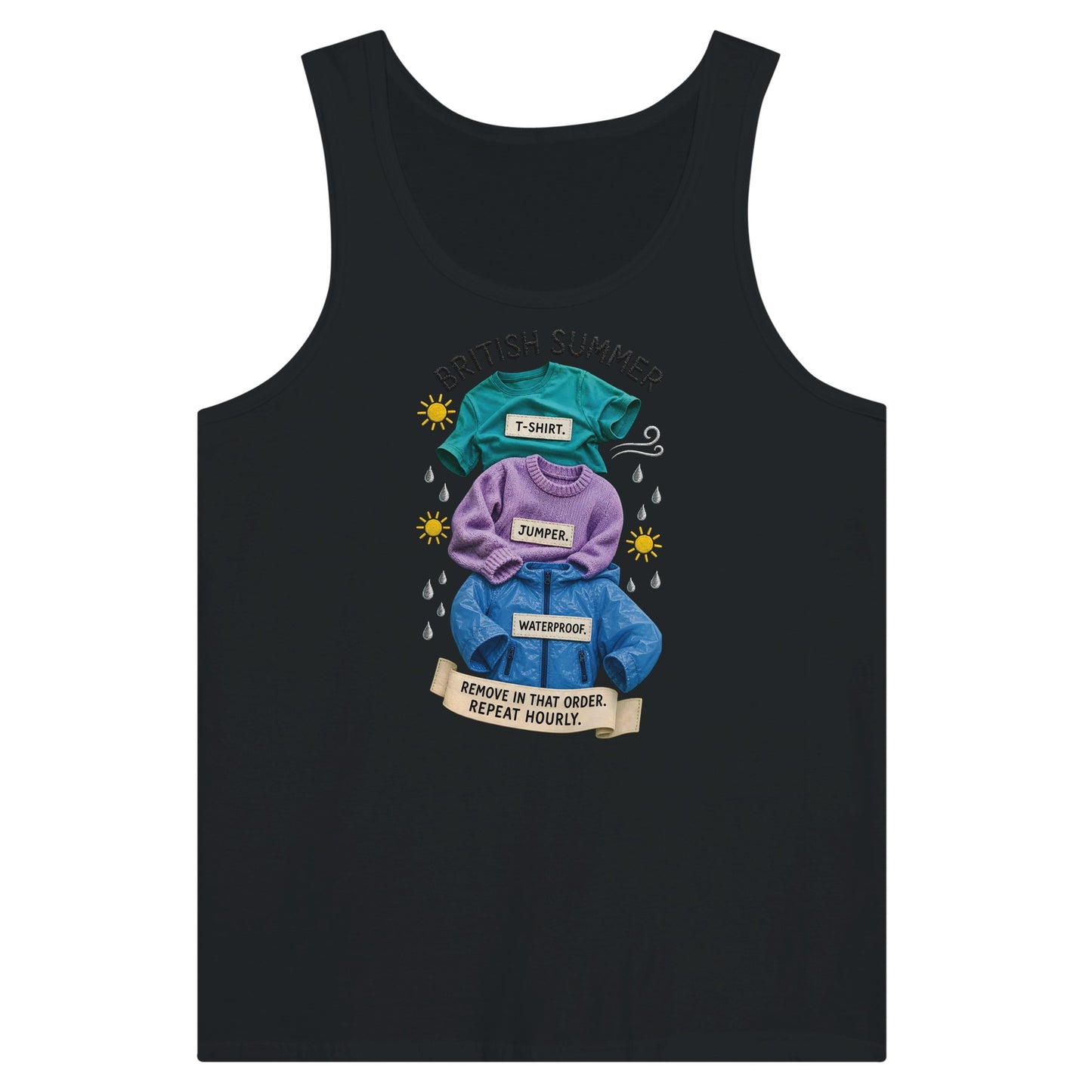 British Summer: Repeat Layers Hourly Premium Unisex Tank Top — product view 8