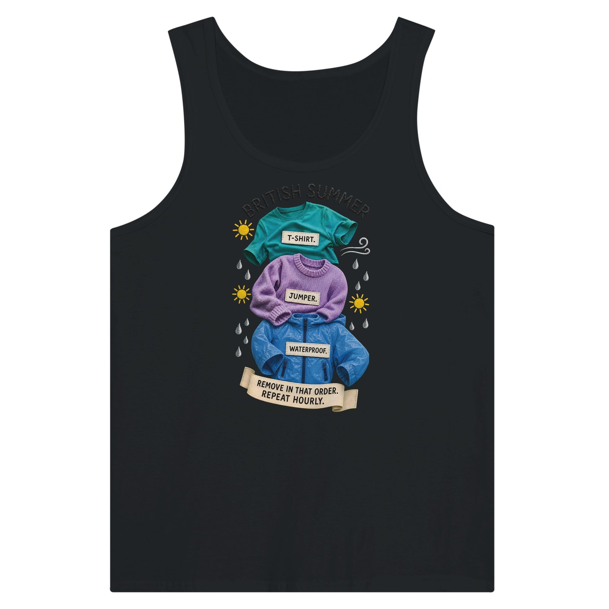 British Summer: Repeat Layers Hourly Premium Unisex Tank Top — product view 8