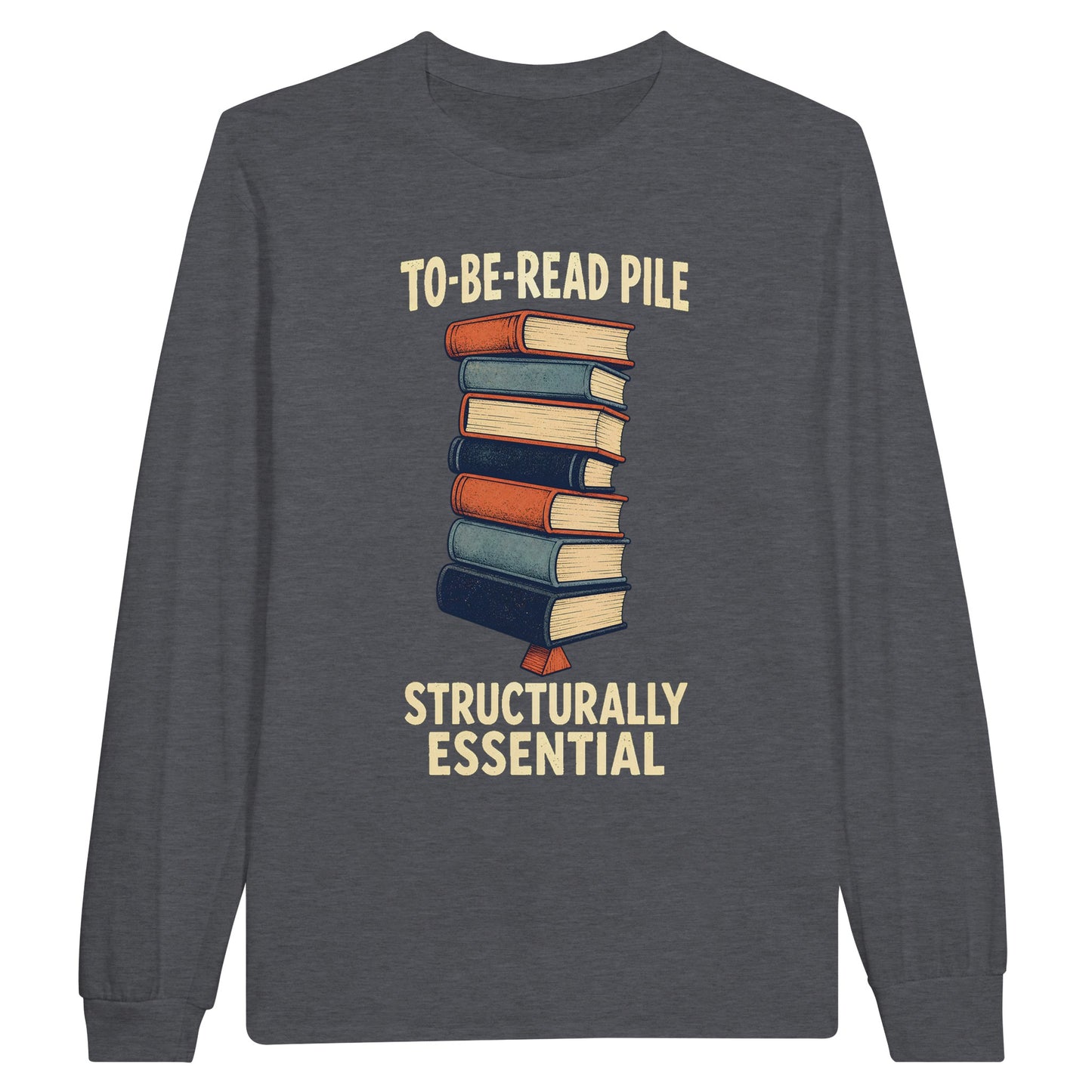 To-Be-Read Pile: Structurally Essential Book Graphic Long-Sleeve T-shirt — product view 2
