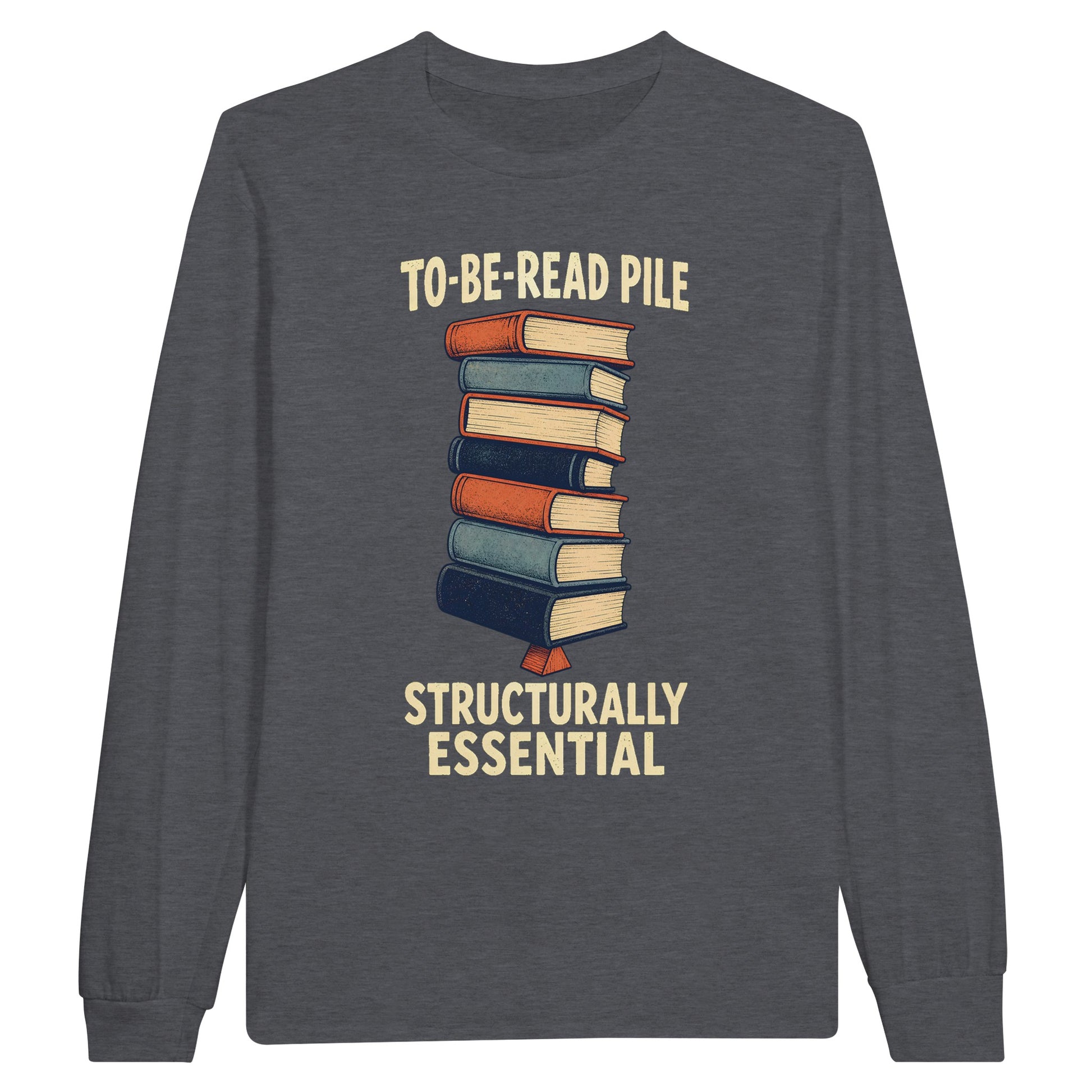 To-Be-Read Pile: Structurally Essential Book Graphic Long-Sleeve T-shirt — product view 2