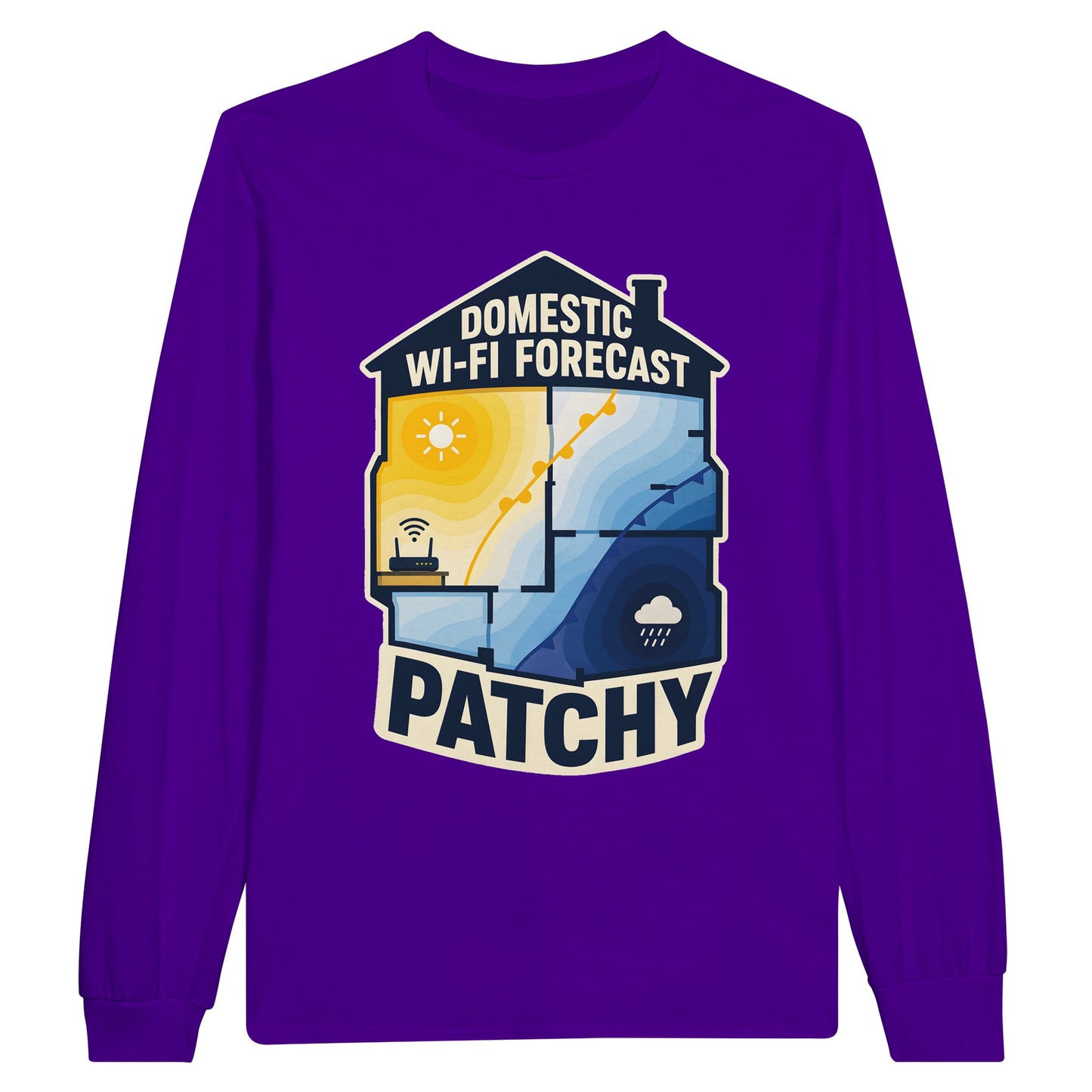 Domestic Wi-Fi Forecast Patchy Long-Sleeve T-shirt — product view 13