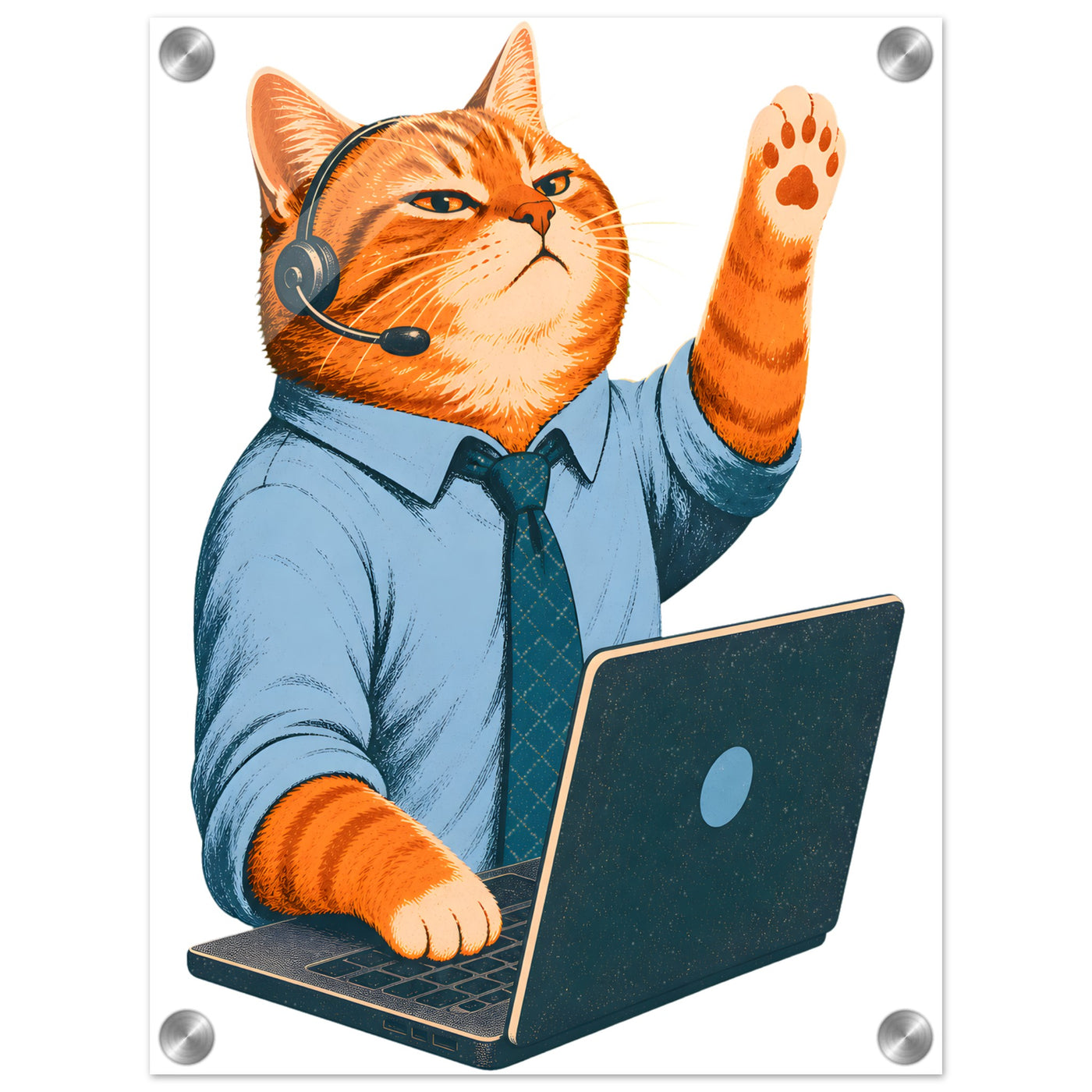 Cat Calls the Meeting Acrylic Print
