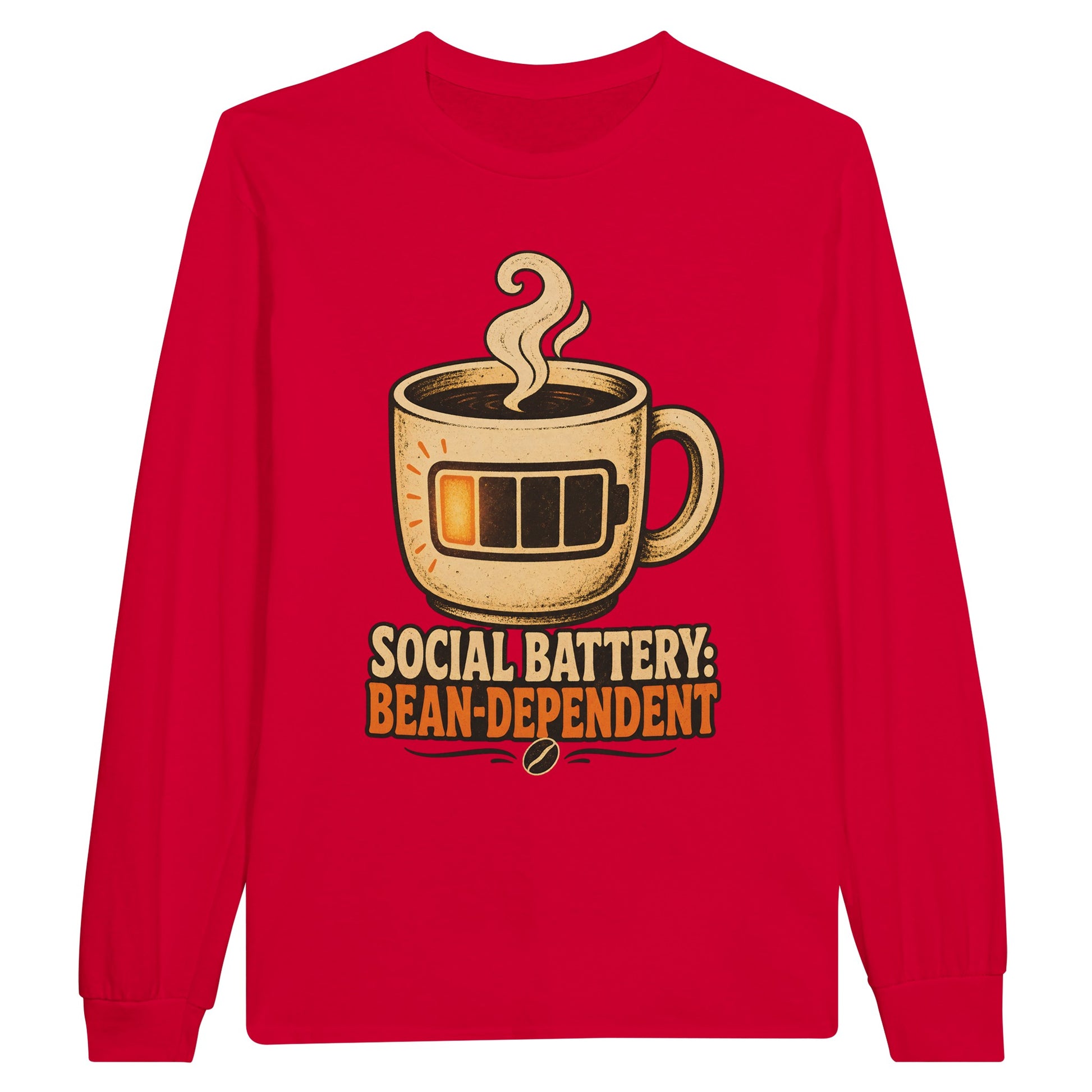 Social Battery: Bean-Dependent Graphic Long-Sleeve T-shirt — product view 9
