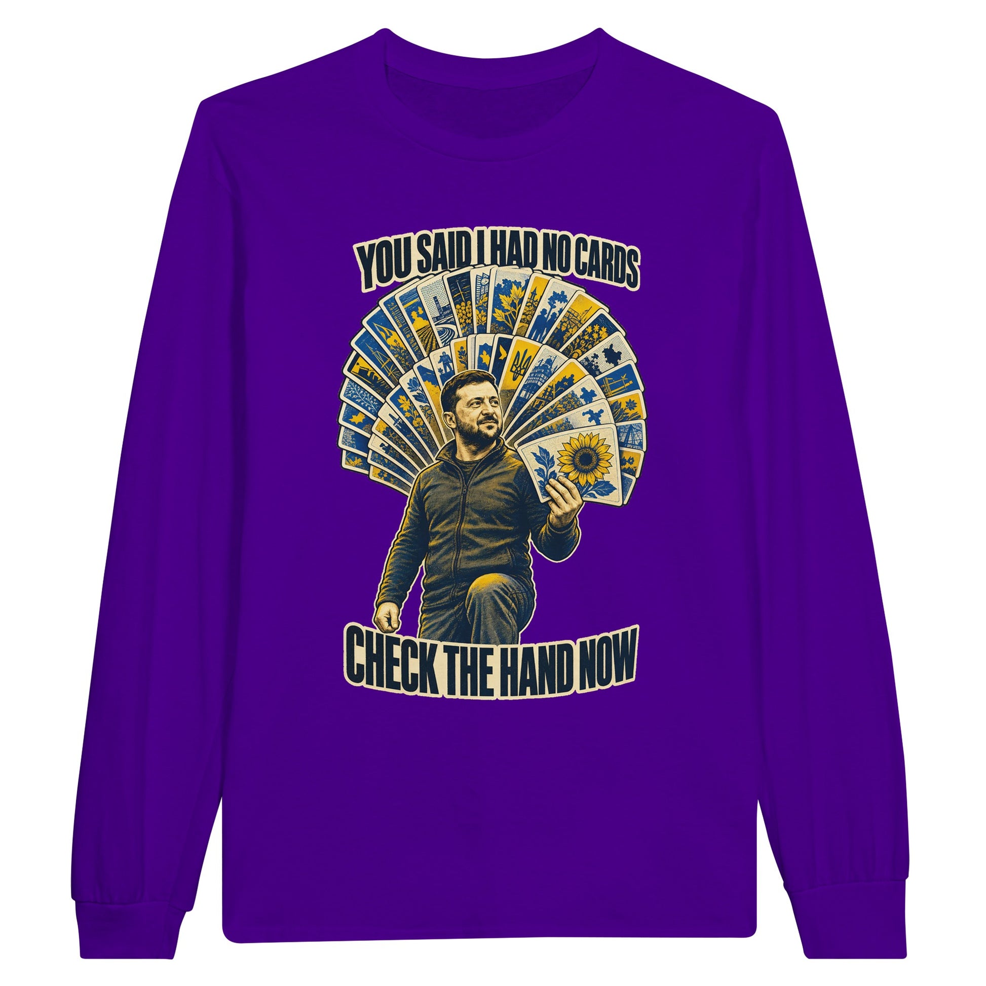 You Said I Had No Cards – Zelenskyy Satire Long-Sleeve T-shirt — product view 13