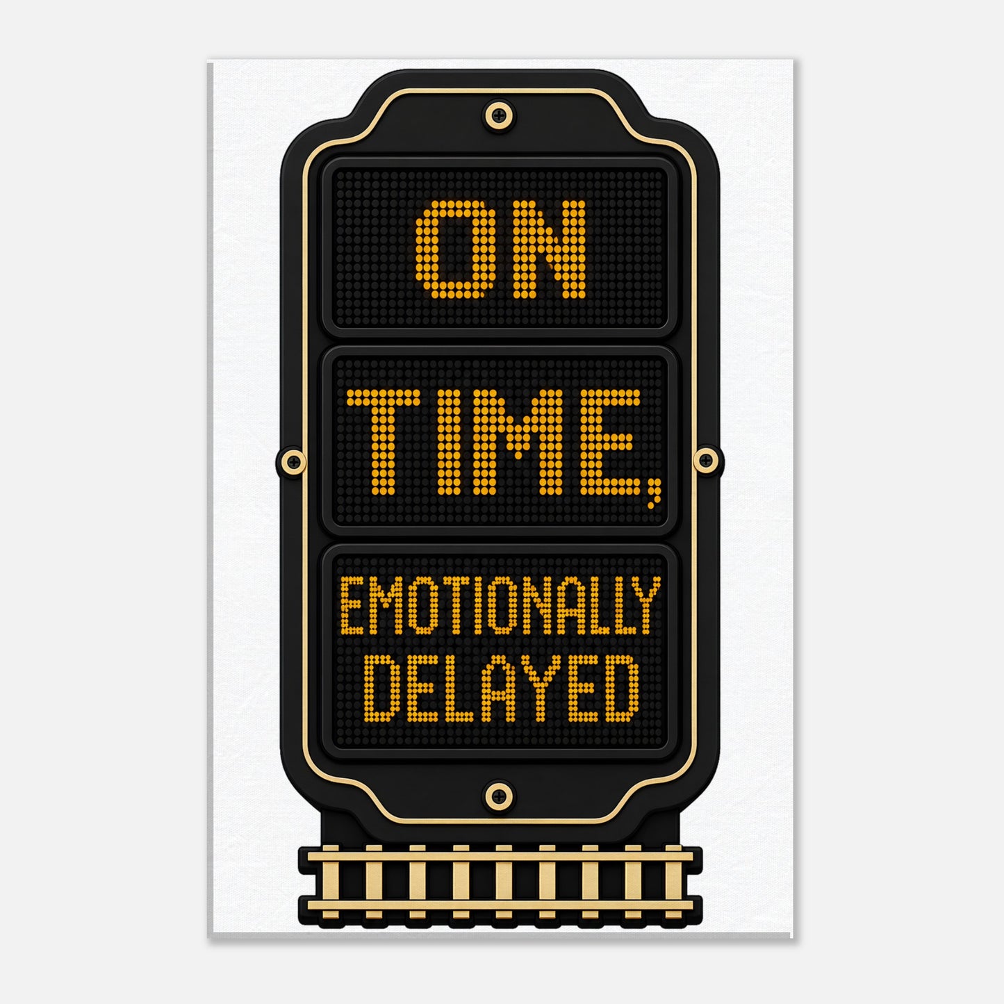 On Time, Emotionally Delayed Rail Graphic Canvas — product view 2