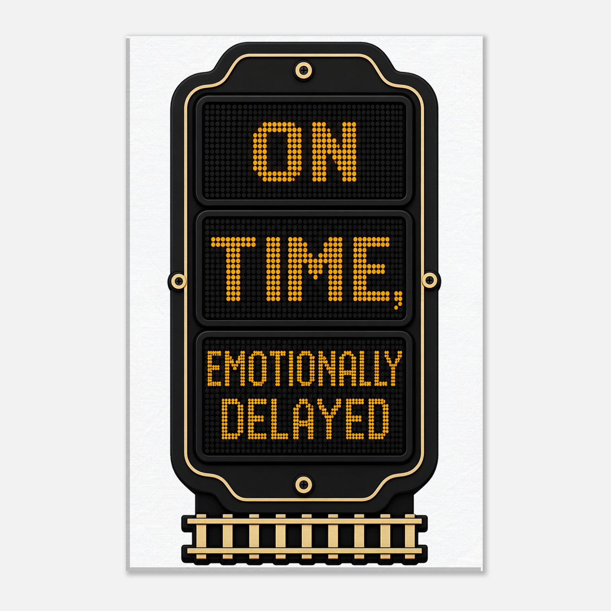 On Time, Emotionally Delayed Rail Graphic Canvas — product view 3