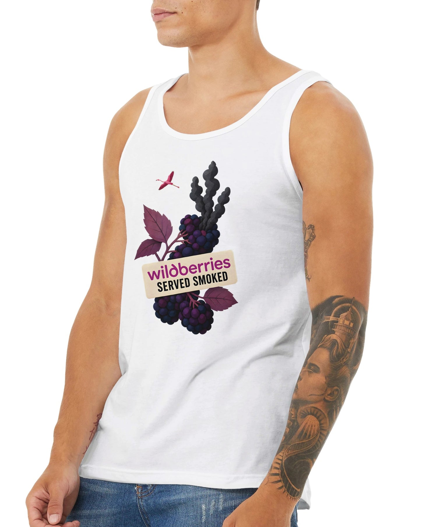 Wildberries, Served Smoked Premium Unisex Tank Top — product view 16