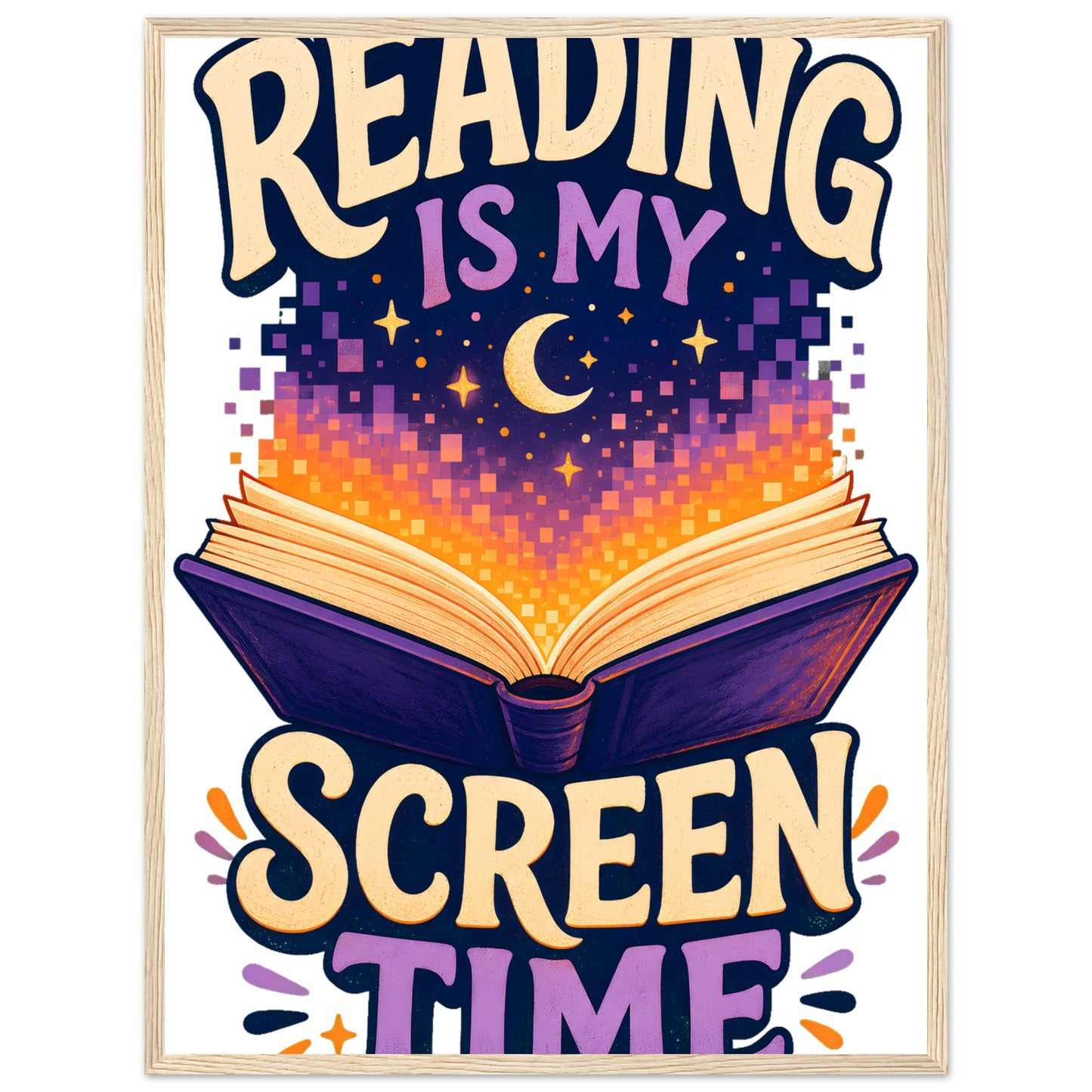 Reading Is My Screen Time Book Graphic Framed Wall Art — product view 9