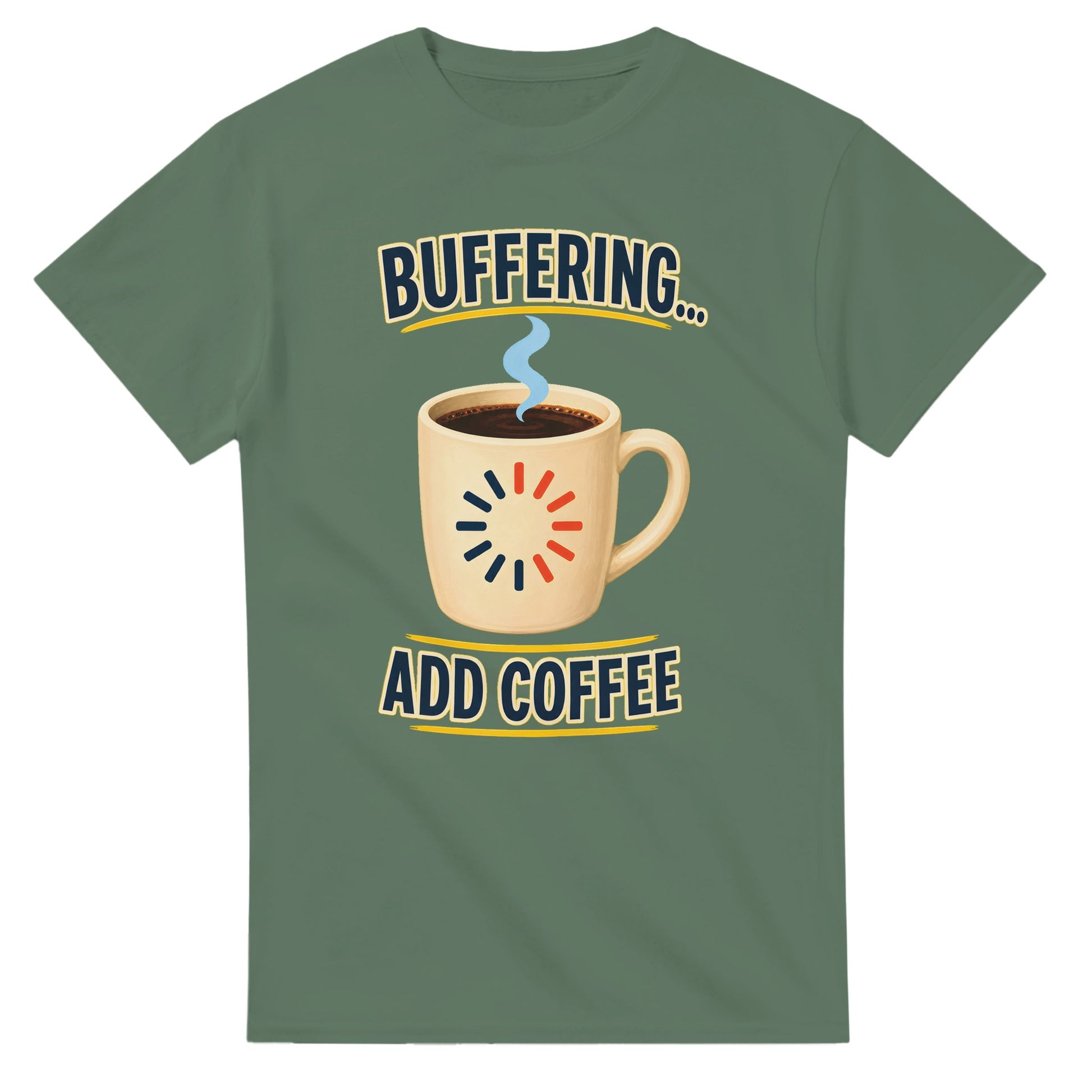 Buffering... Add Coffee — Outlined Loading Mug Graphic T-shirt — product view 13