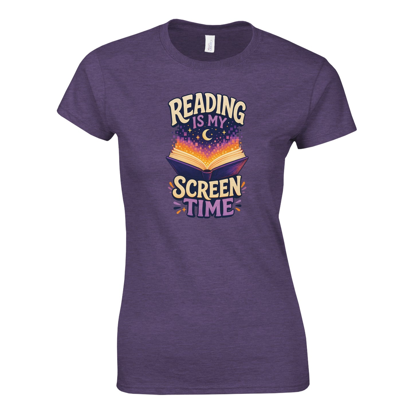Reading Is My Screen Time Book Graphic Women's T-shirt — product view 9