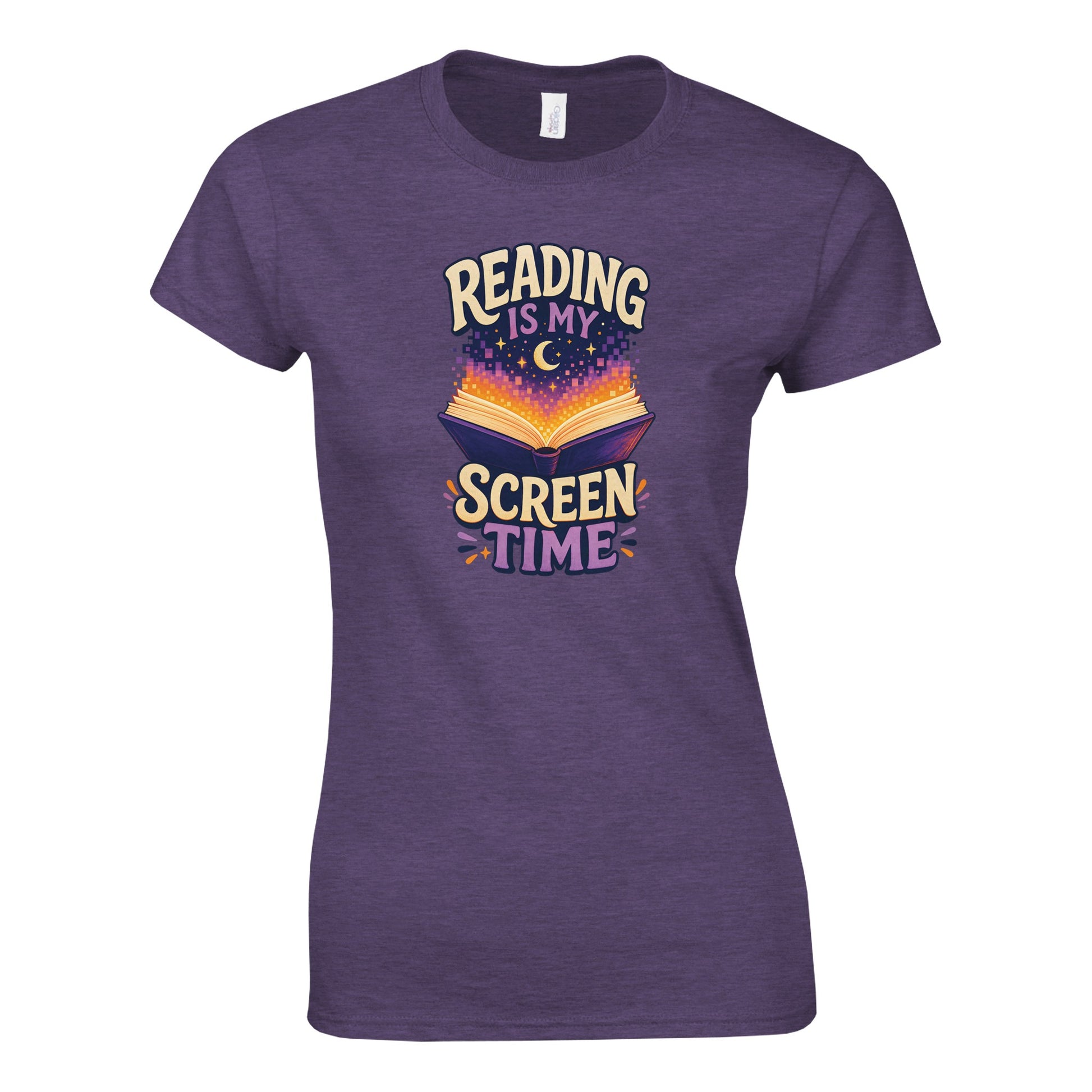 Reading Is My Screen Time Book Graphic Women's T-shirt — product view 9