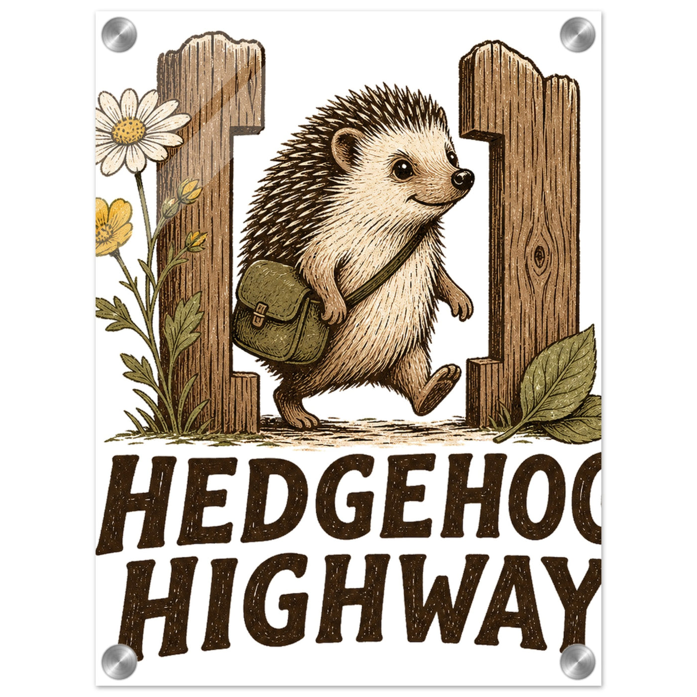 Hedgehog Highway Garden Graphic Acrylic Print