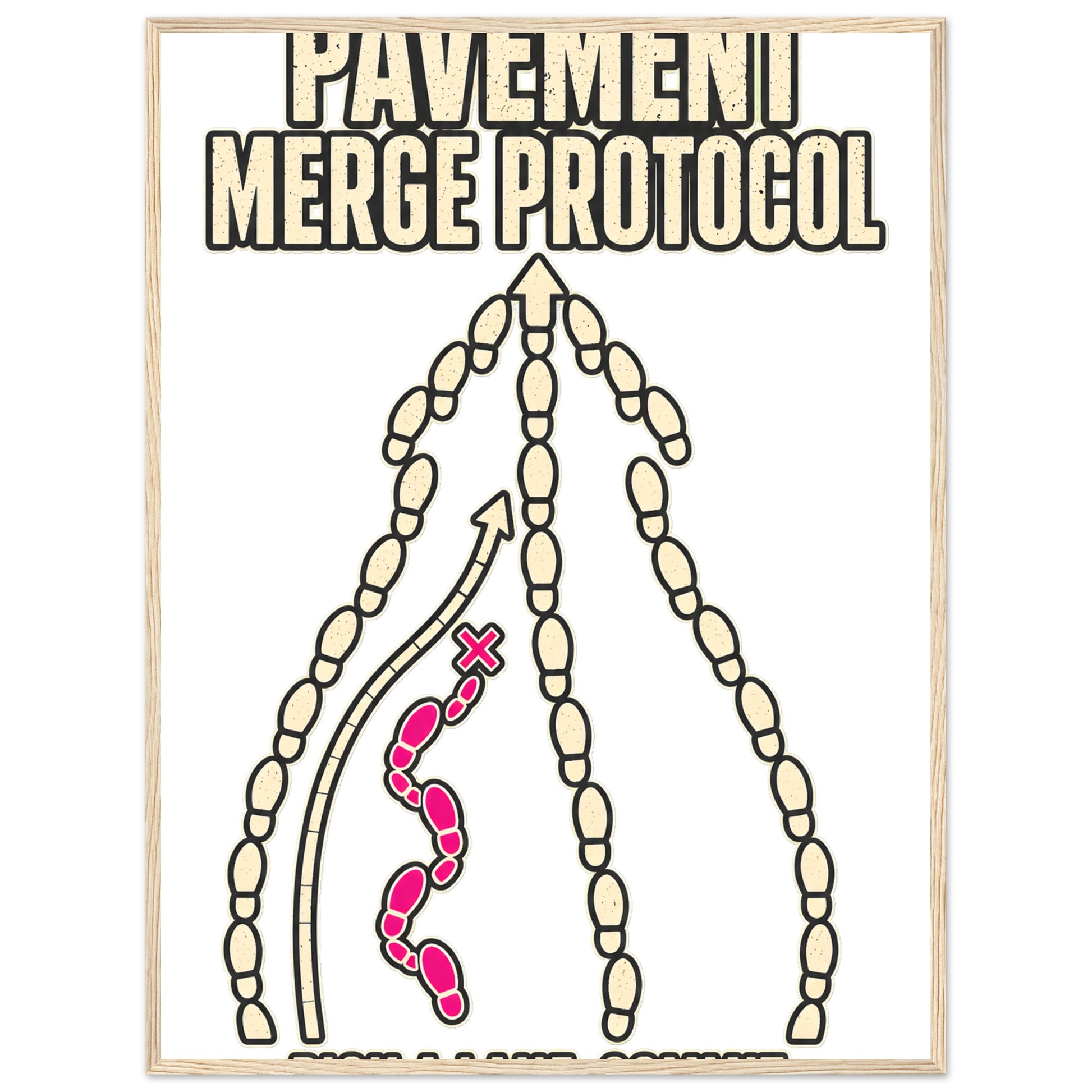 Pavement Merge Protocol — Pick a Lane Framed Wall Art — product view 5