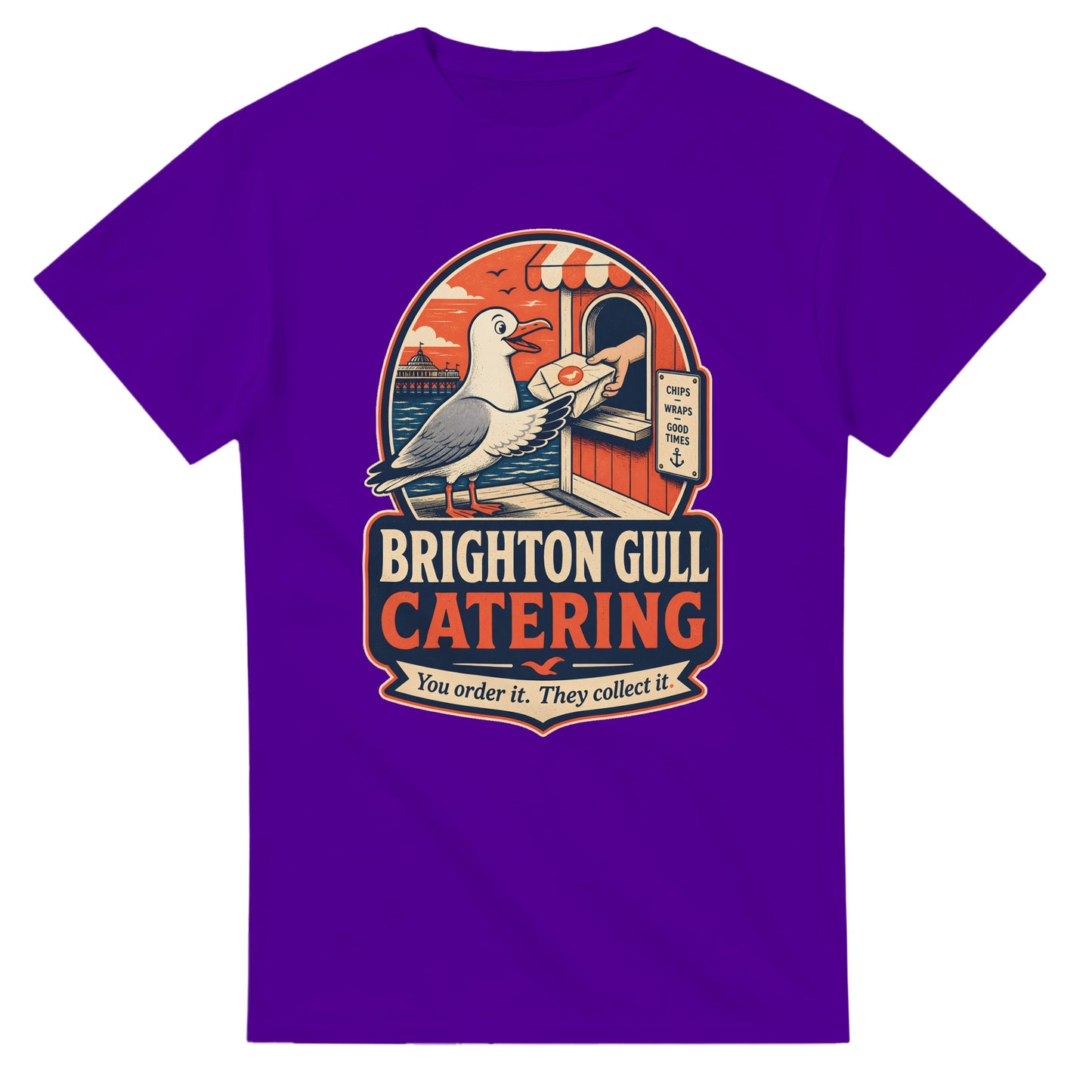 Brighton Gull Catering T-shirt — Illustrated — product view 16