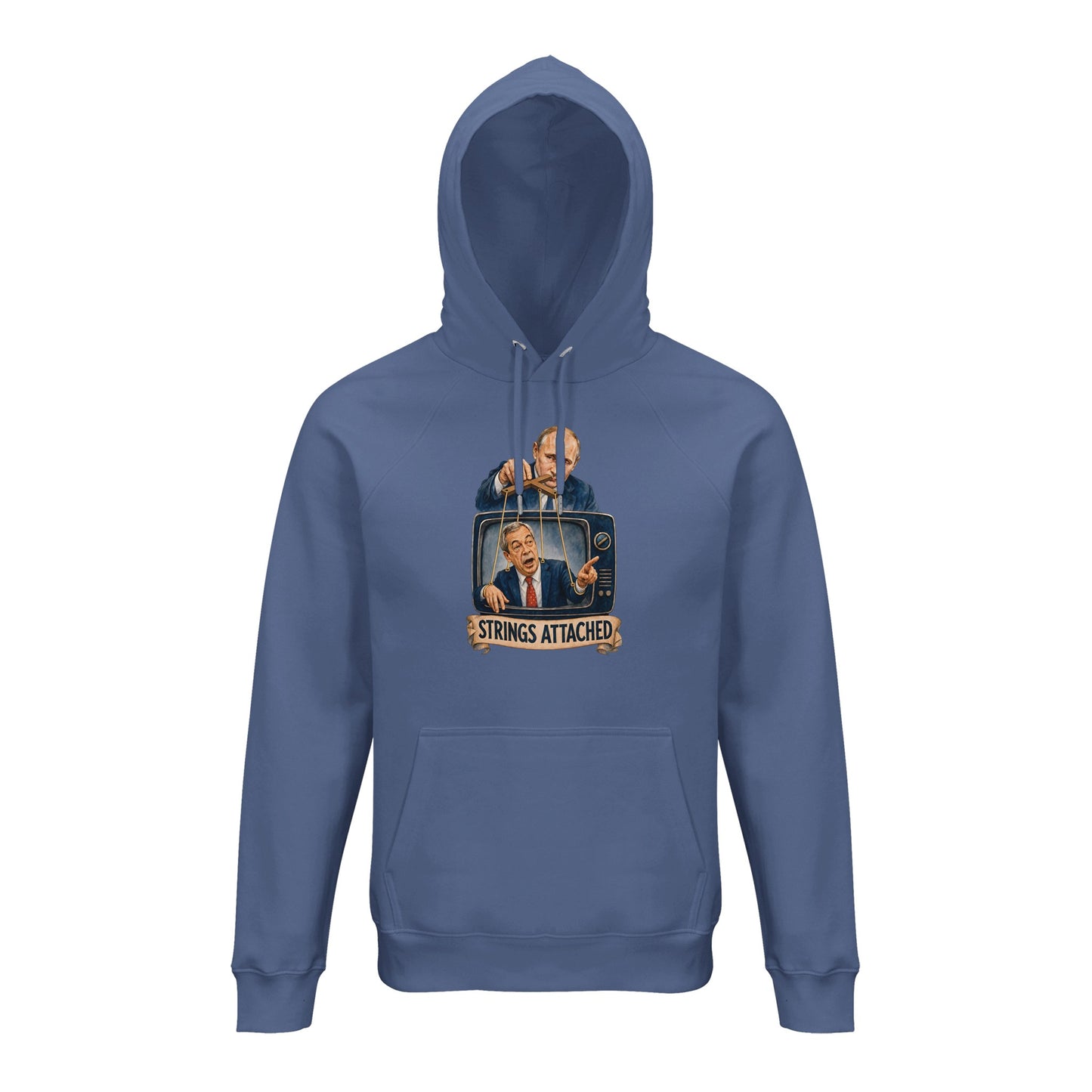 Strings Attached Political Satire Hoodie — product view 3