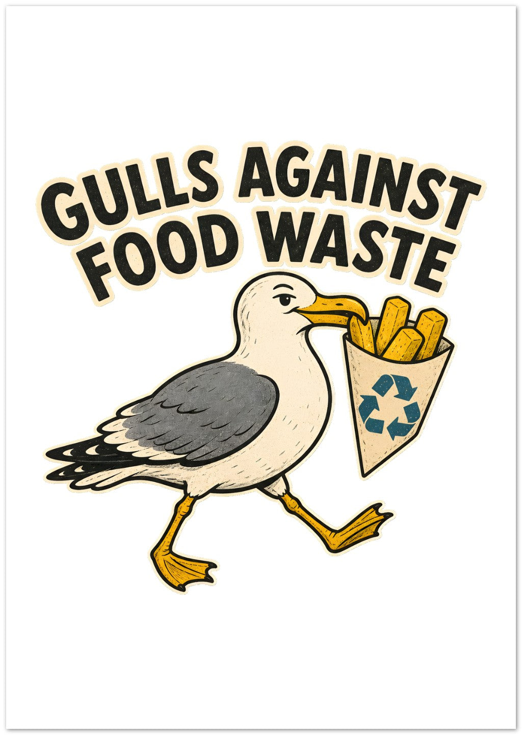 Gulls Against Food Waste Graphic Greeting Card Pack — product view 2