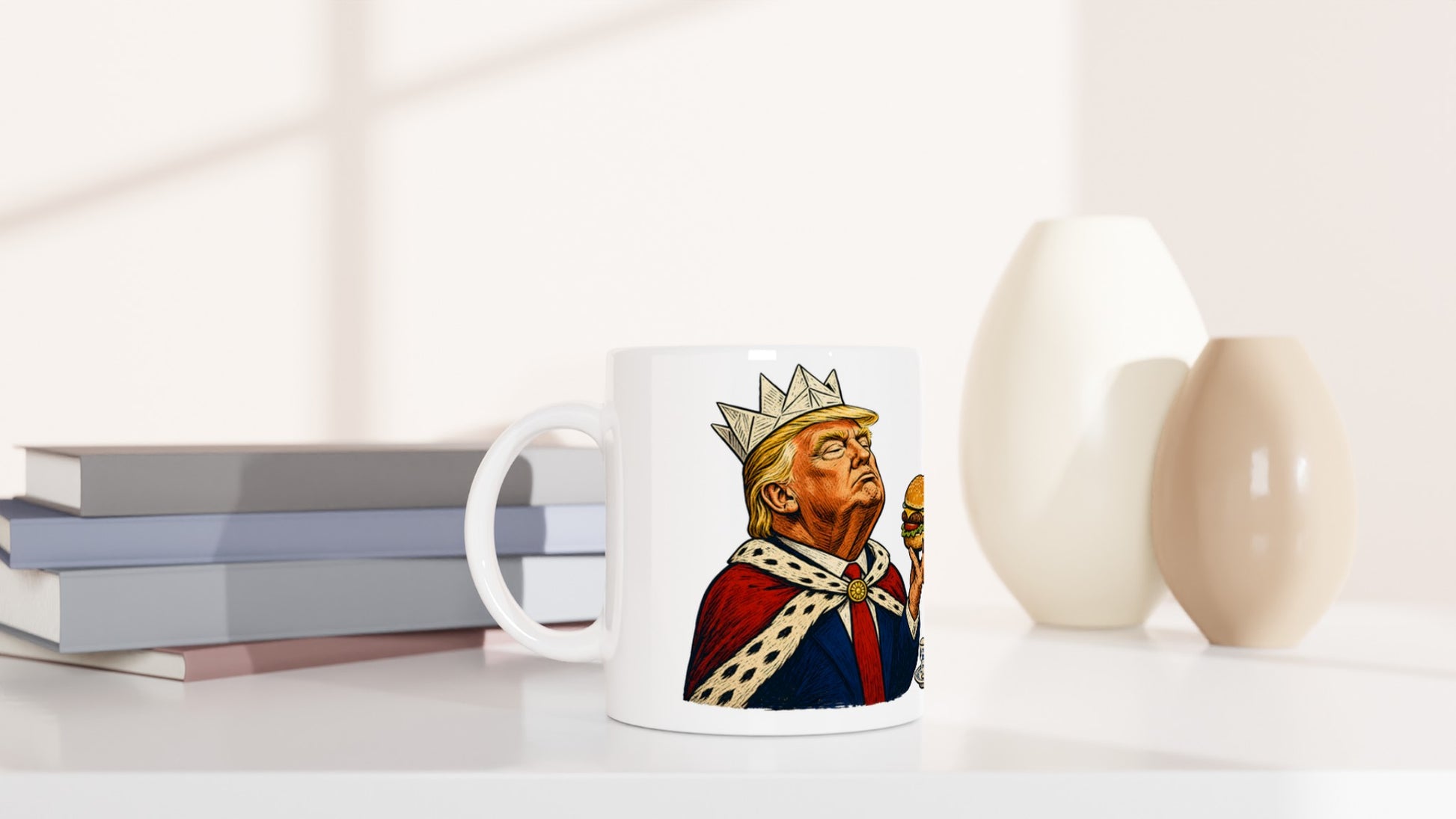 The Very Temporary Monarch — Trump Satire Mug — product view 5